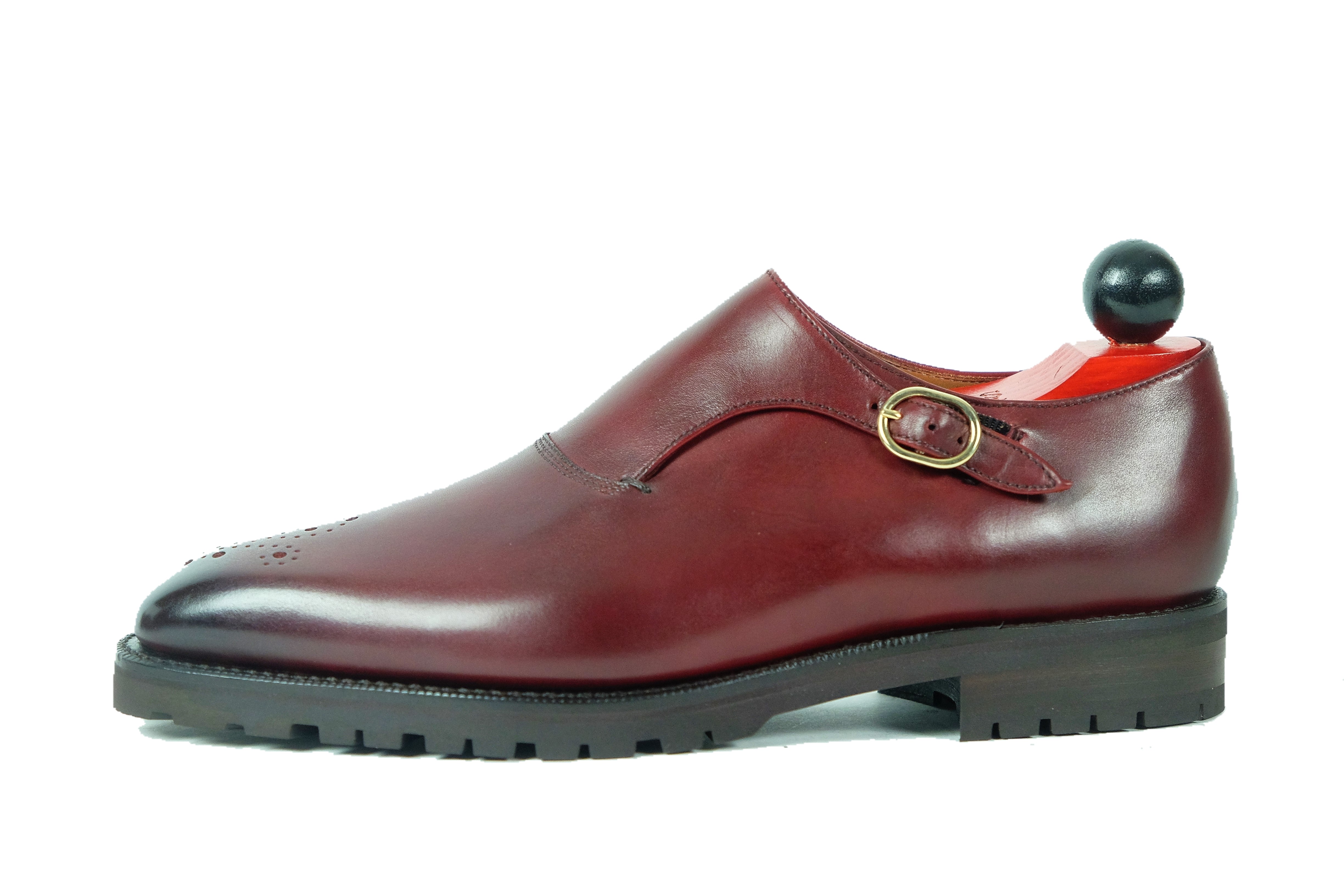 Martel - MTO - Burgundy Calf-Made To Order Single Monkstrap Medallion-J.FitzPatrick Footwear