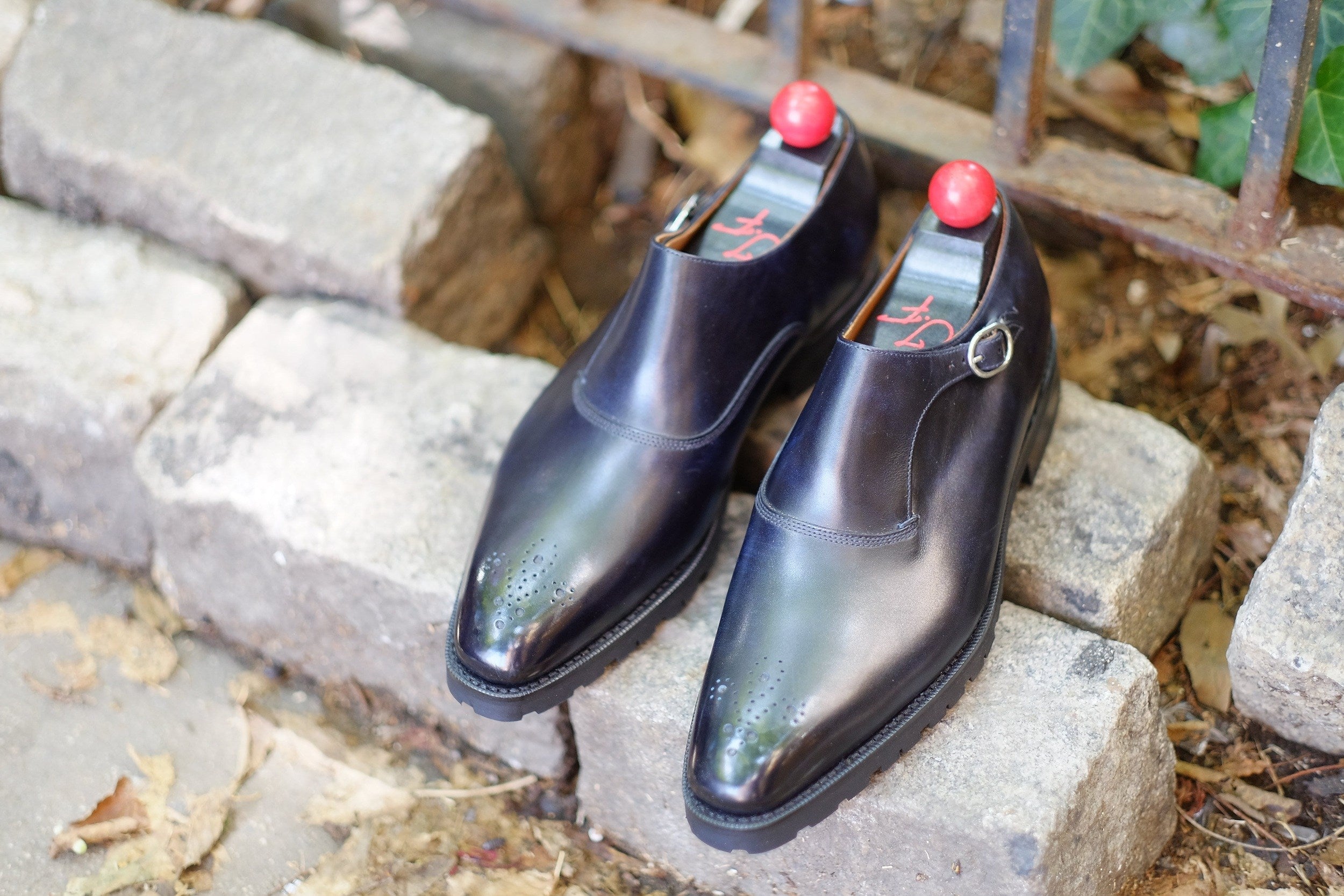 Martel - MTO - Navy Museum Calf-Made To Order Single Monkstrap Medallion-J.FitzPatrick Footwear