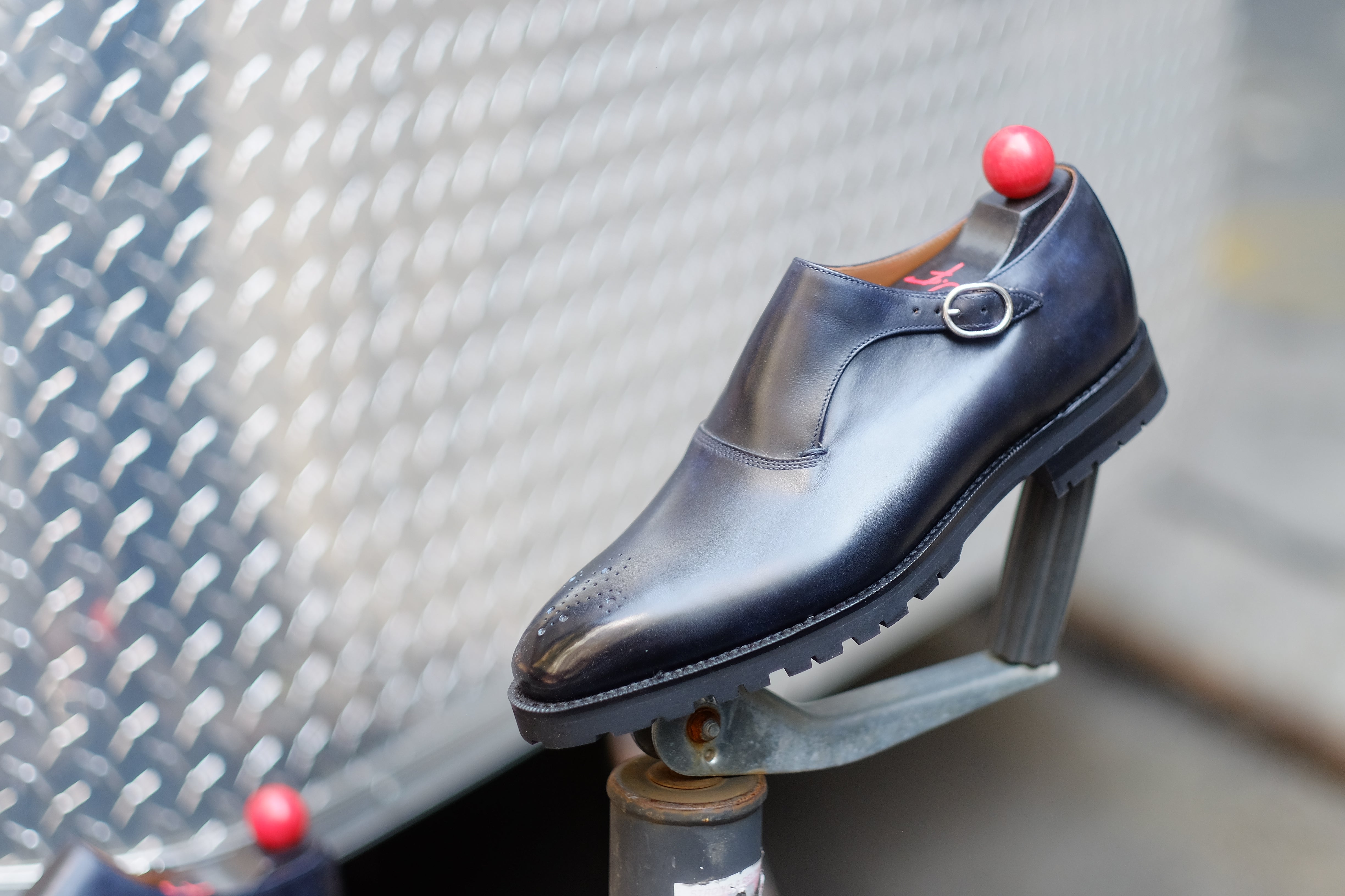Martel - MTO - Navy Museum Calf-Made To Order Single Monkstrap Medallion-J.FitzPatrick Footwear