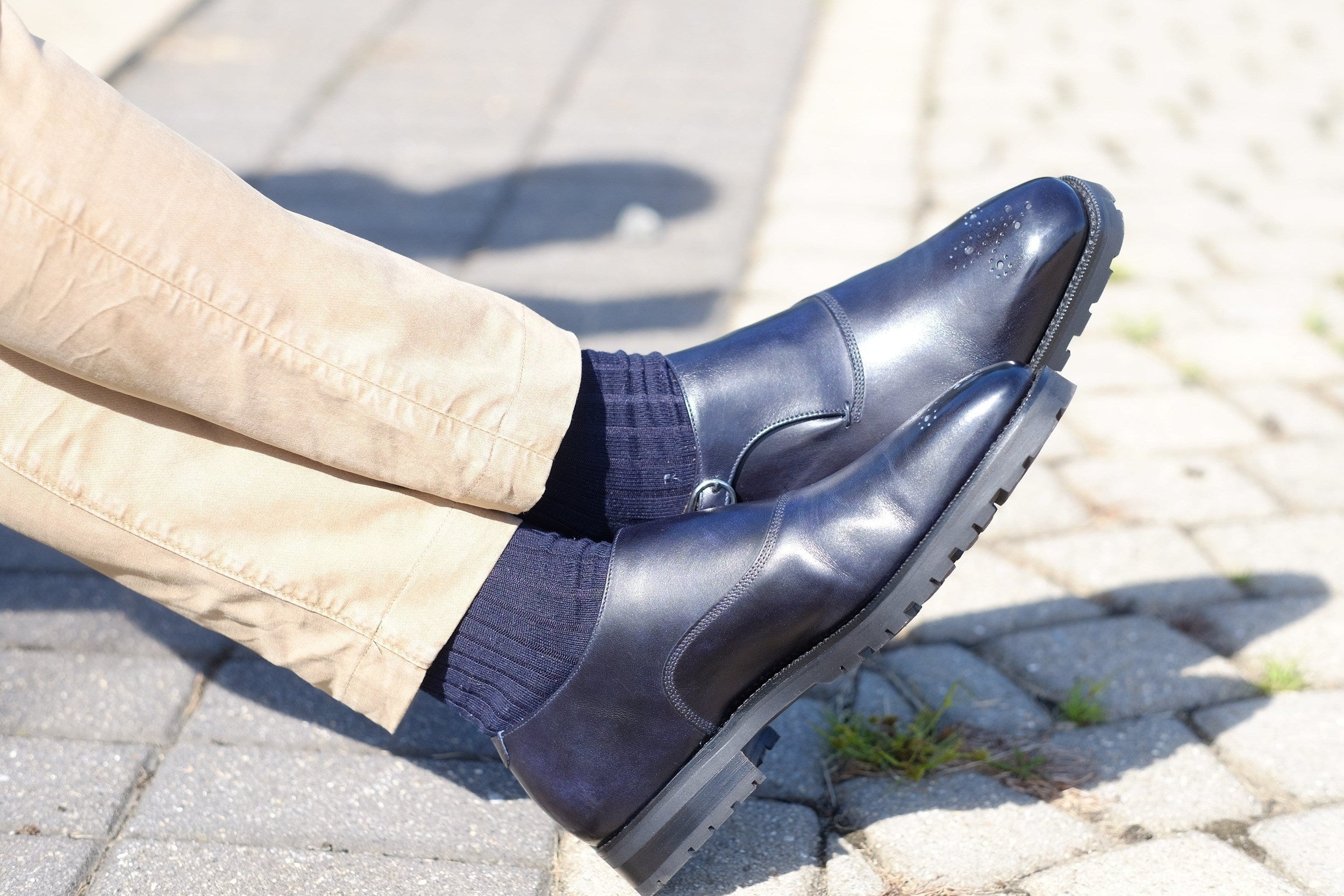 Martel - MTO - Navy Museum Calf-Made To Order Single Monkstrap Medallion-J.FitzPatrick Footwear