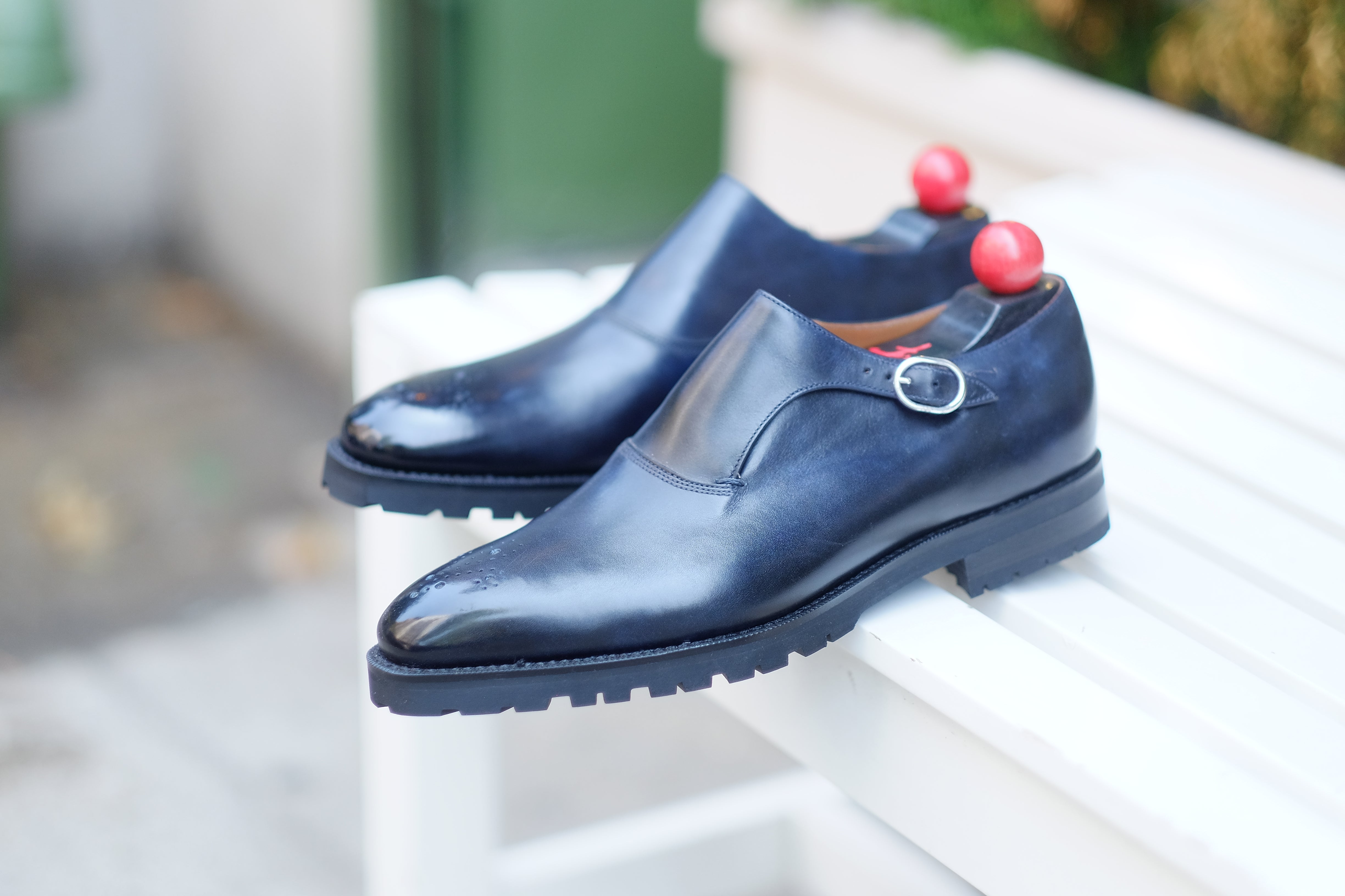 Martel - MTO - Navy Museum Calf-Made To Order Single Monkstrap Medallion-J.FitzPatrick Footwear