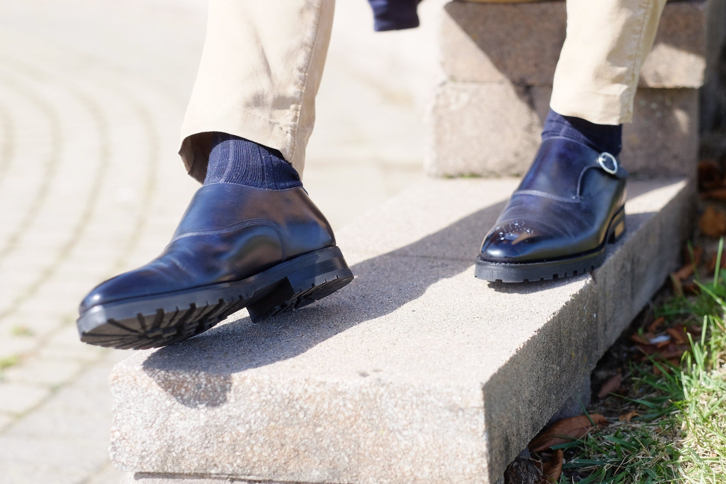 Martel - MTO - Navy Museum Calf-Made To Order Single Monkstrap Medallion-J.FitzPatrick Footwear