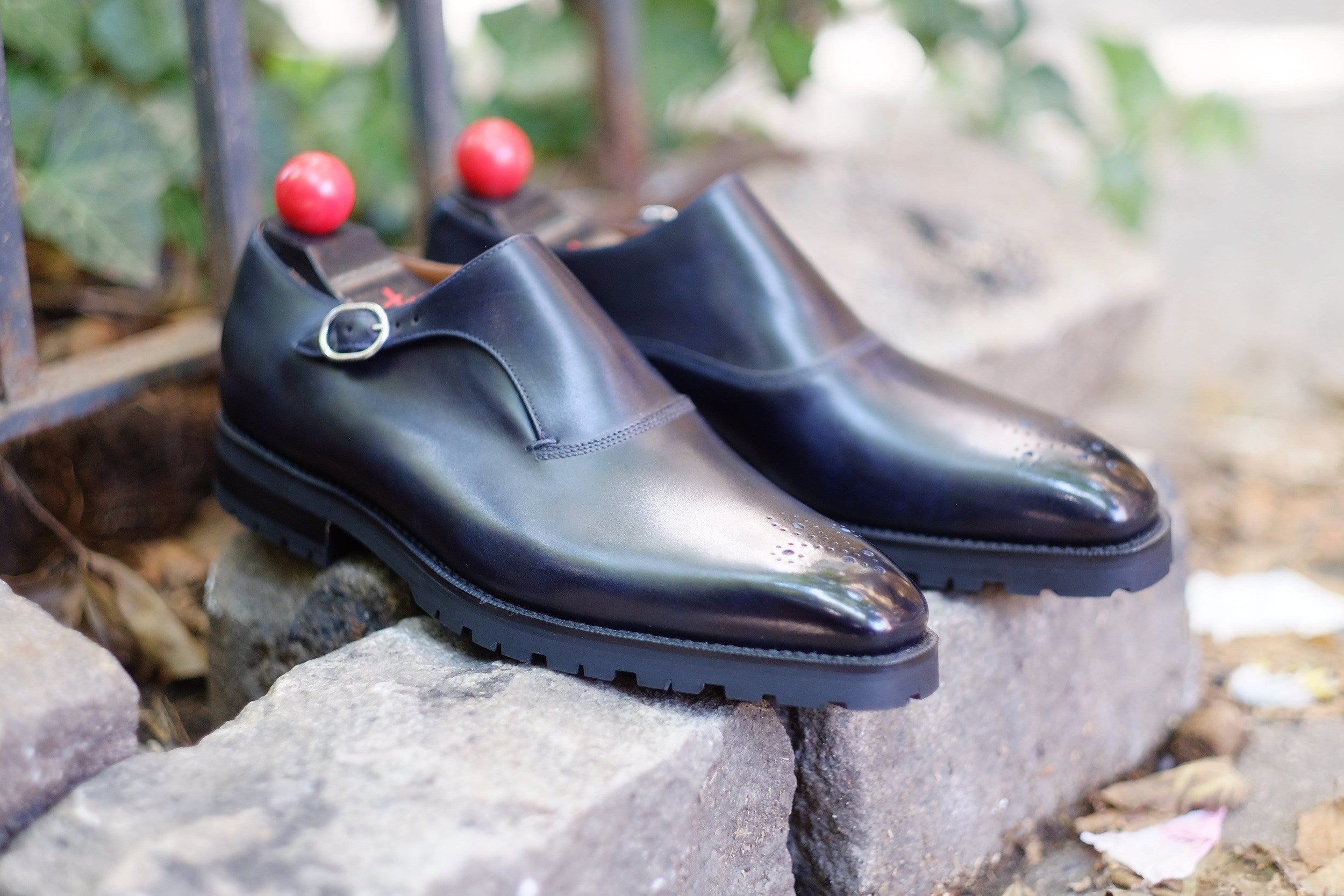 Martel - MTO - Navy Museum Calf-Made To Order Single Monkstrap Medallion-J.FitzPatrick Footwear