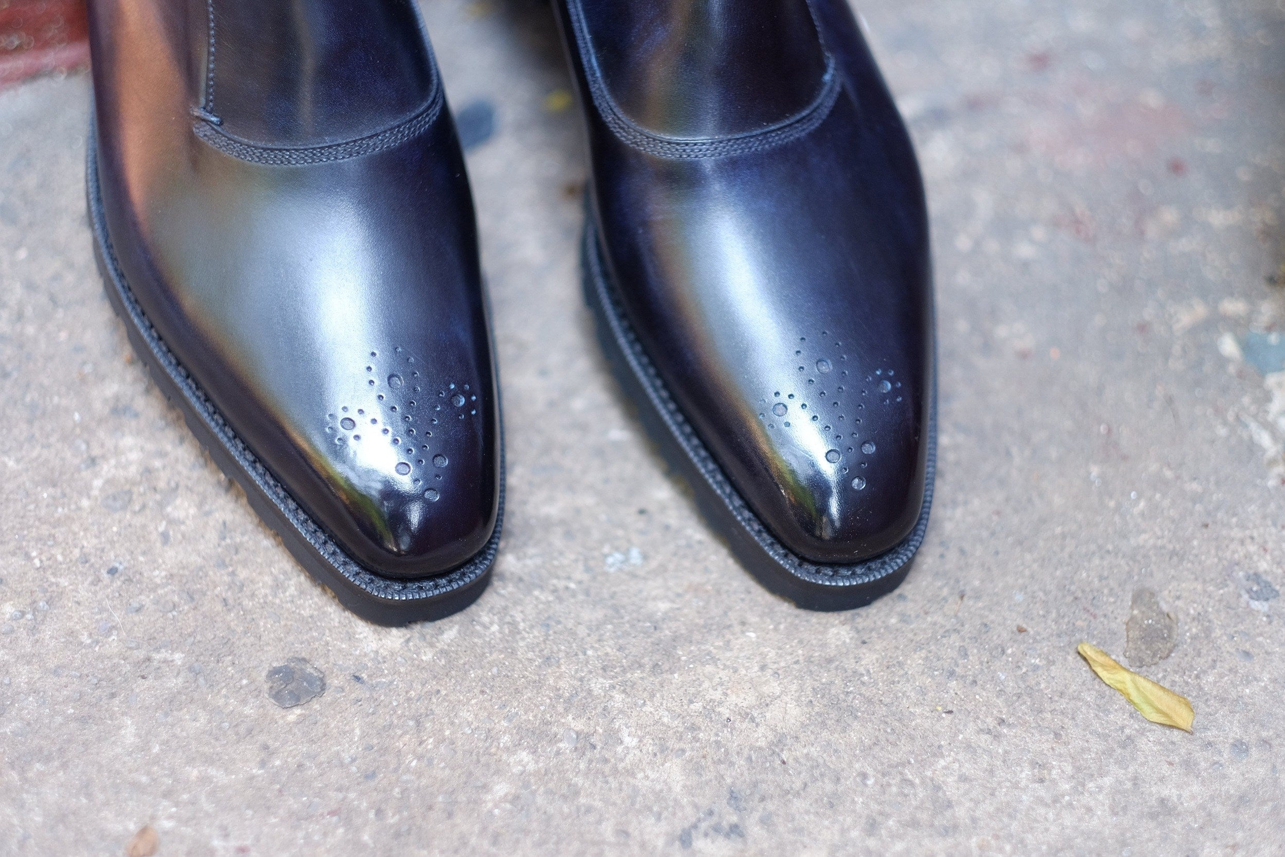 Martel - MTO - Navy Museum Calf-Made To Order Single Monkstrap Medallion-J.FitzPatrick Footwear