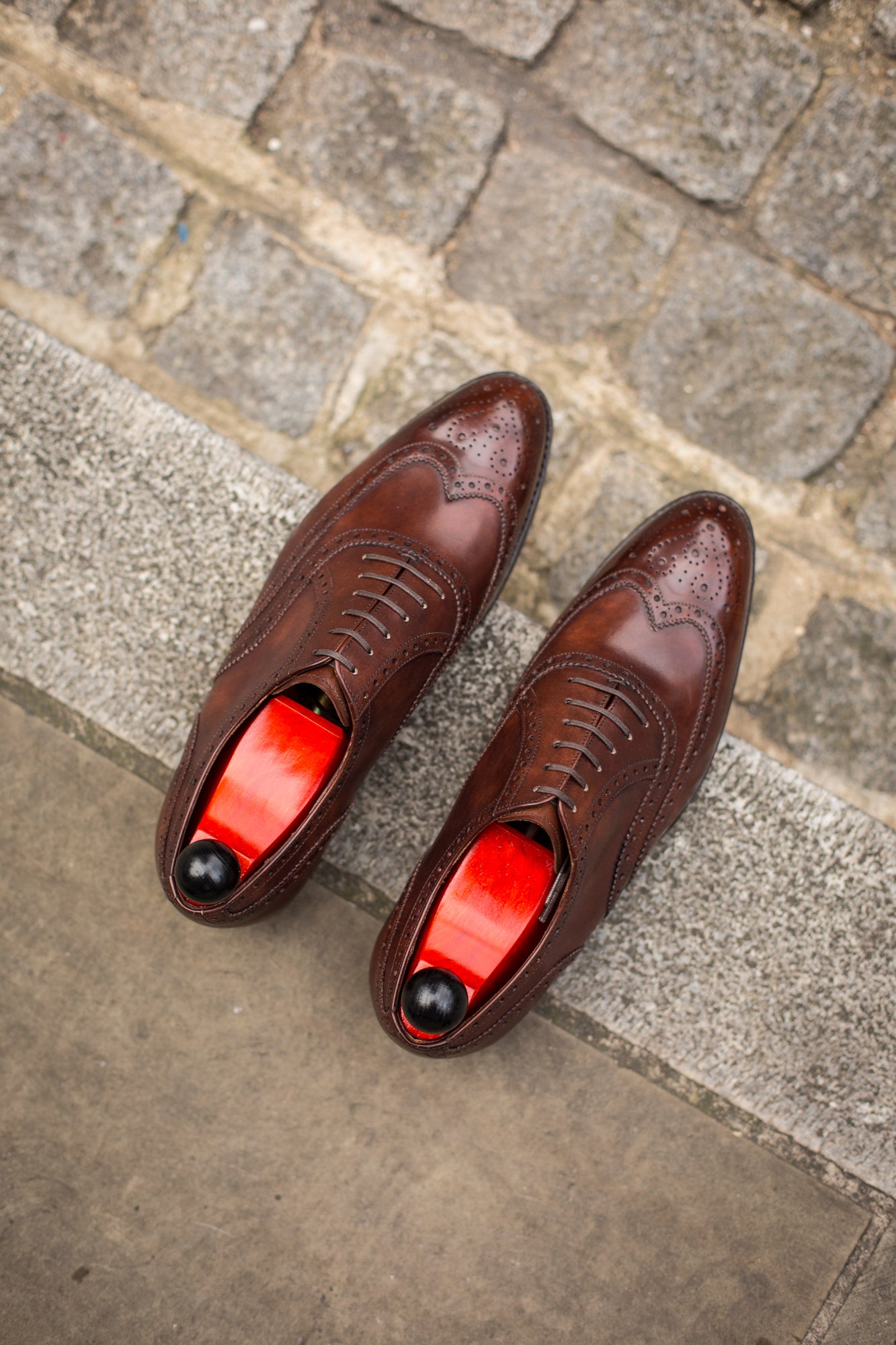McClure - MTO - Walnut Museum Calf - NGT Last - Single Leather Sole-Made To Order Wingtip Brogue Oxfords-J.FitzPatrick Footwear