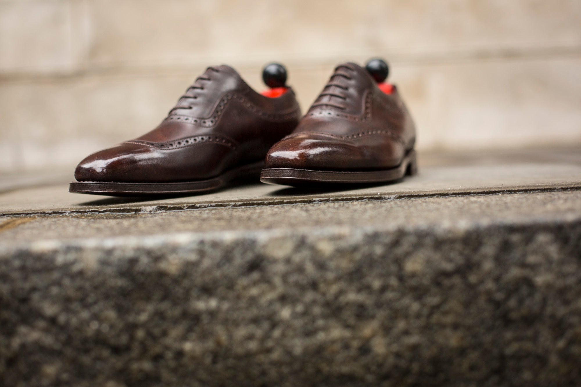 Medina - MTO - Dark Brown Museum Calf - LPB Last - Single Leather Sole-Made To Order U Wing Brogue Oxfords-J.FitzPatrick Footwear