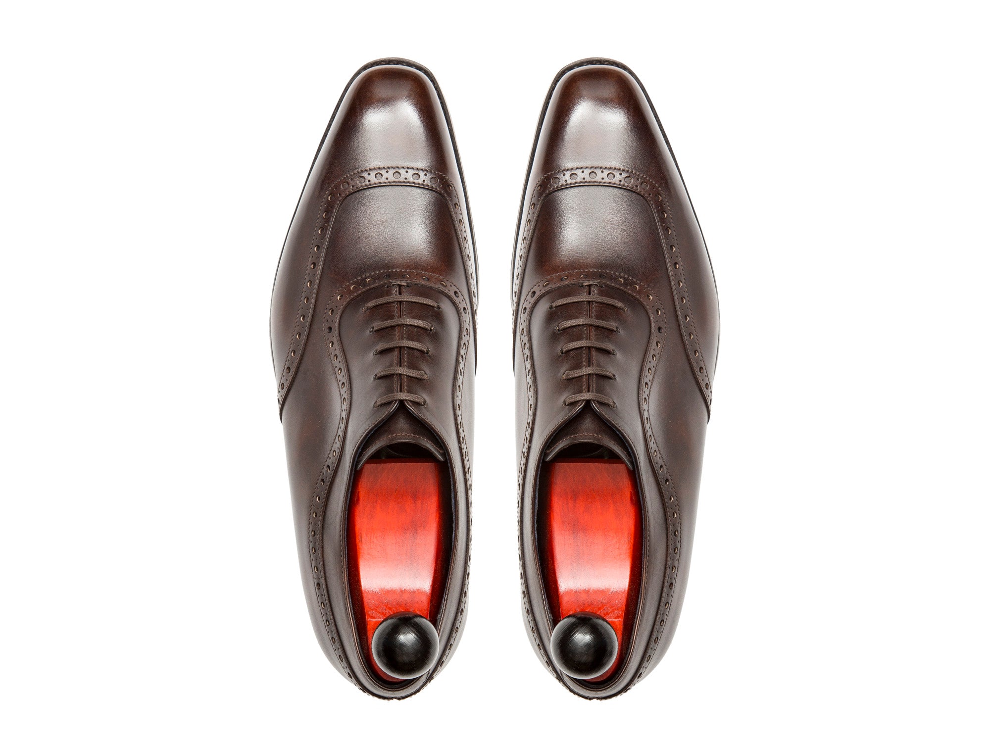 Medina - MTO - Dark Brown Museum Calf - LPB Last - Single Leather Sole-Made To Order U Wing Brogue Oxfords-J.FitzPatrick Footwear