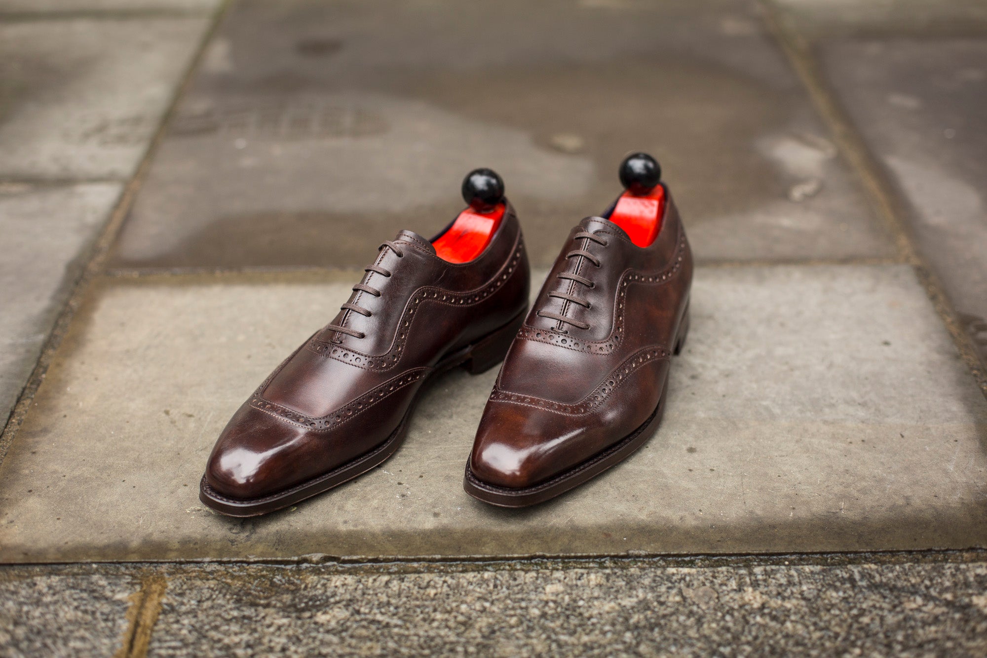 Medina - MTO - Dark Brown Museum Calf - LPB Last - Single Leather Sole-Made To Order U Wing Brogue Oxfords-J.FitzPatrick Footwear