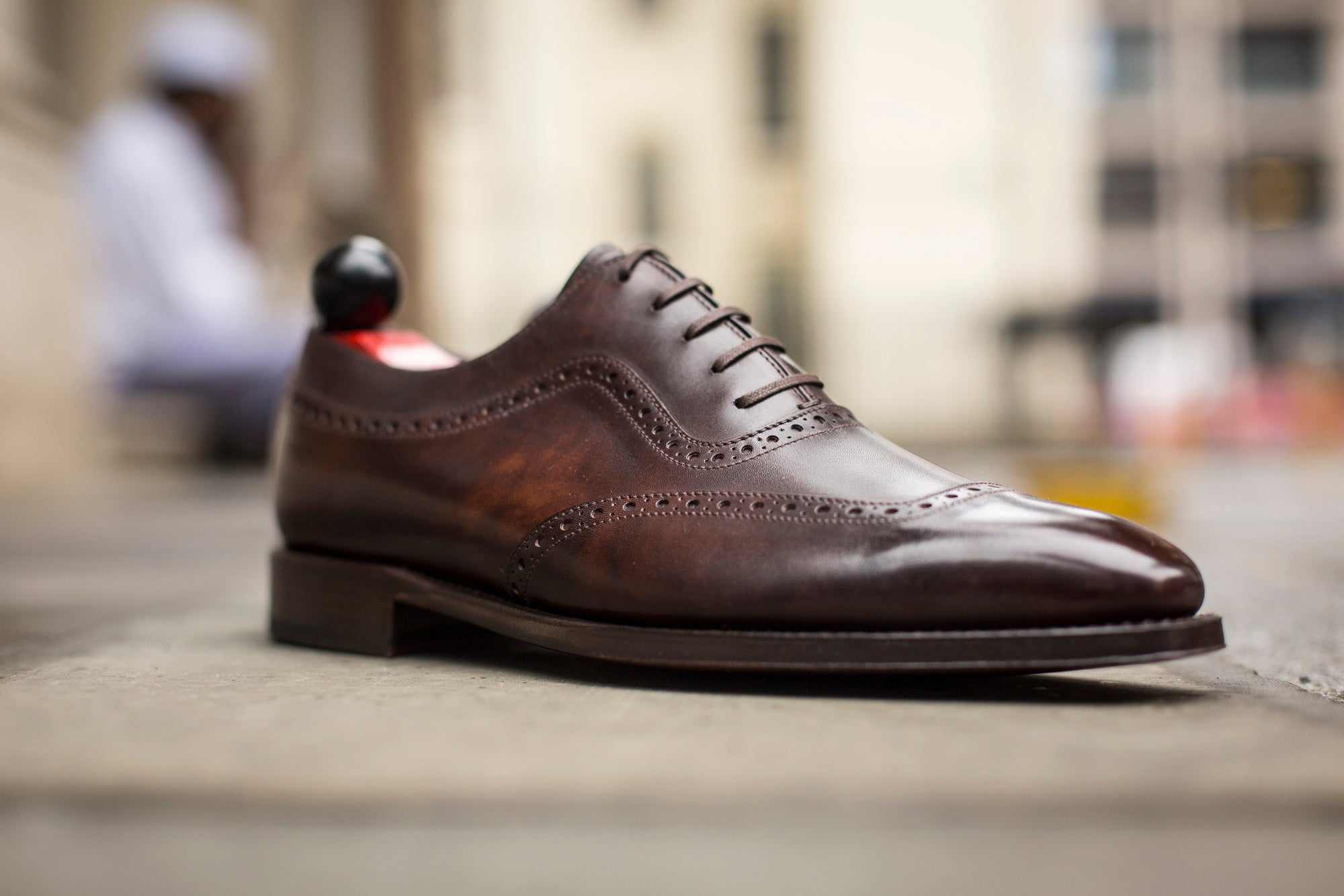 Medina - MTO - Dark Brown Museum Calf - LPB Last - Single Leather Sole-Made To Order U Wing Brogue Oxfords-J.FitzPatrick Footwear