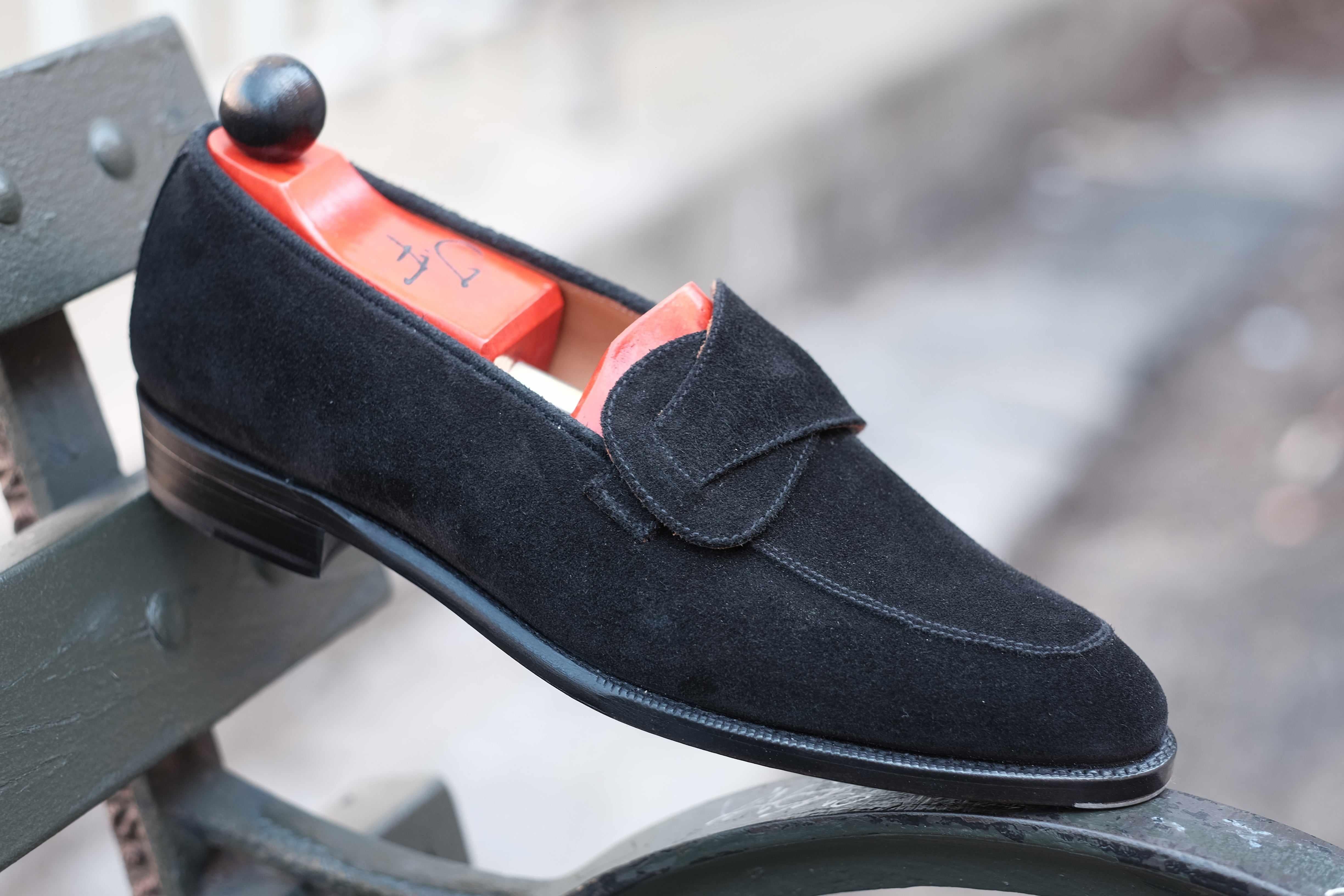 Meridian - Black Suede-Butterfly Loafers-J.FitzPatrick Footwear