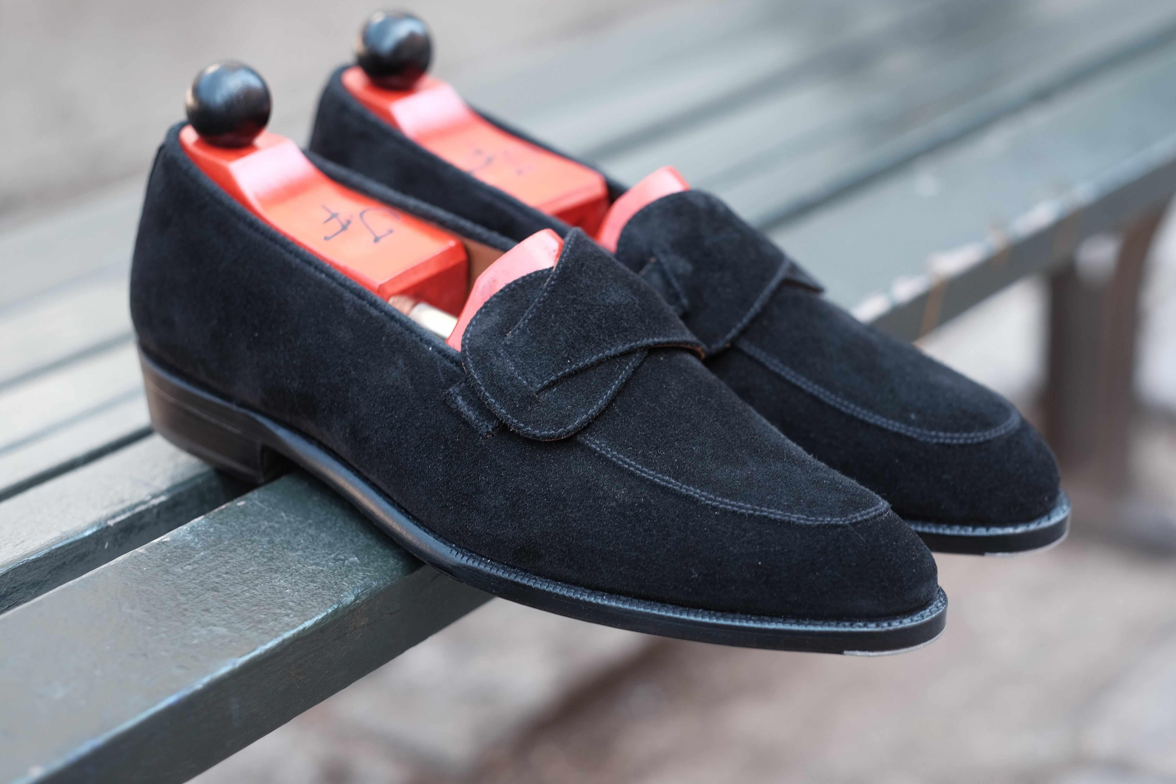 Meridian - Black Suede-Butterfly Loafers-J.FitzPatrick Footwear