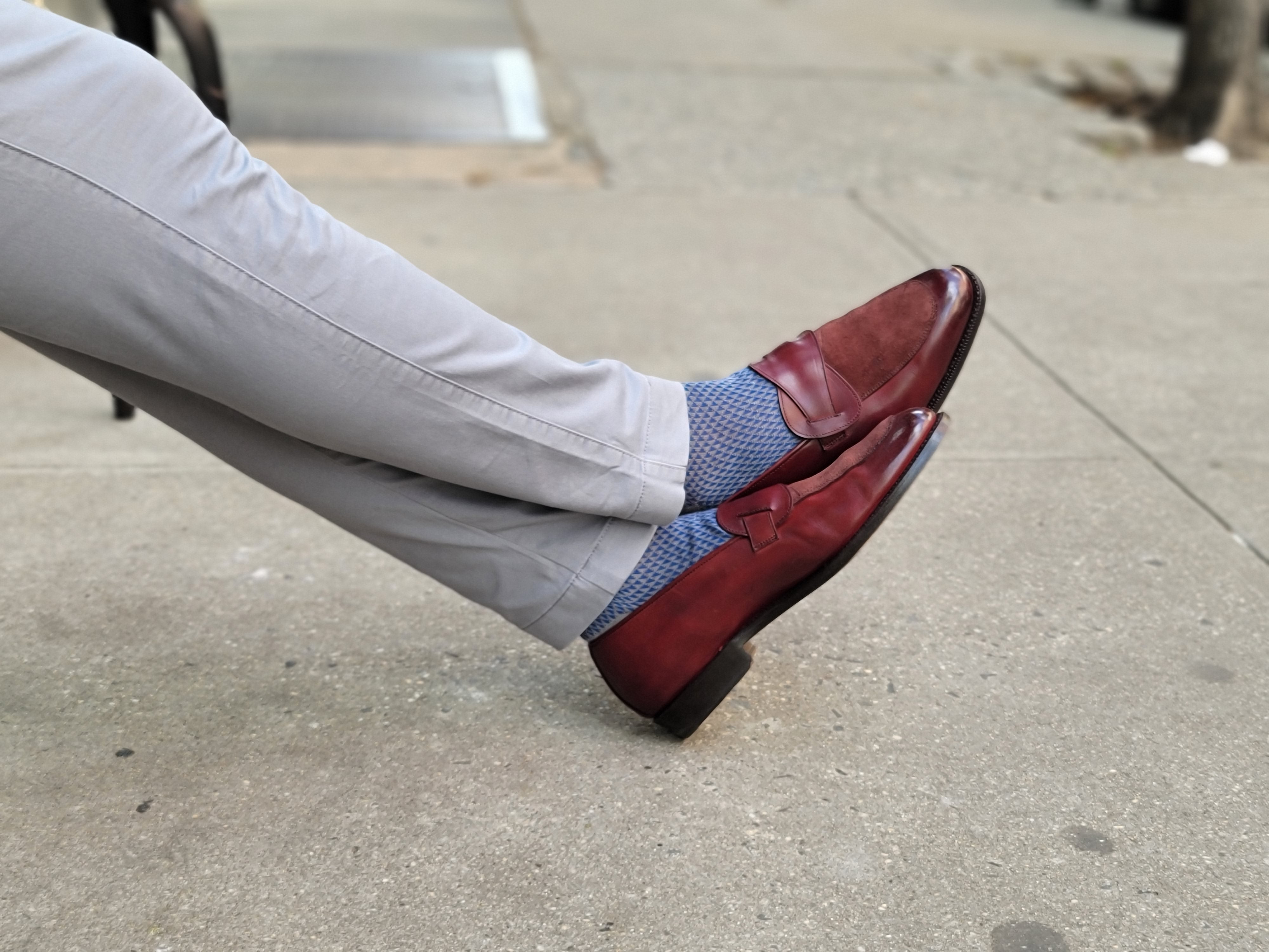 Meridian - MTO - Burgundy Calf / Burgundy Suede - TMG Last - Single Leather Sole-Made To Order Butterfly Loafer-J.FitzPatrick Footwear