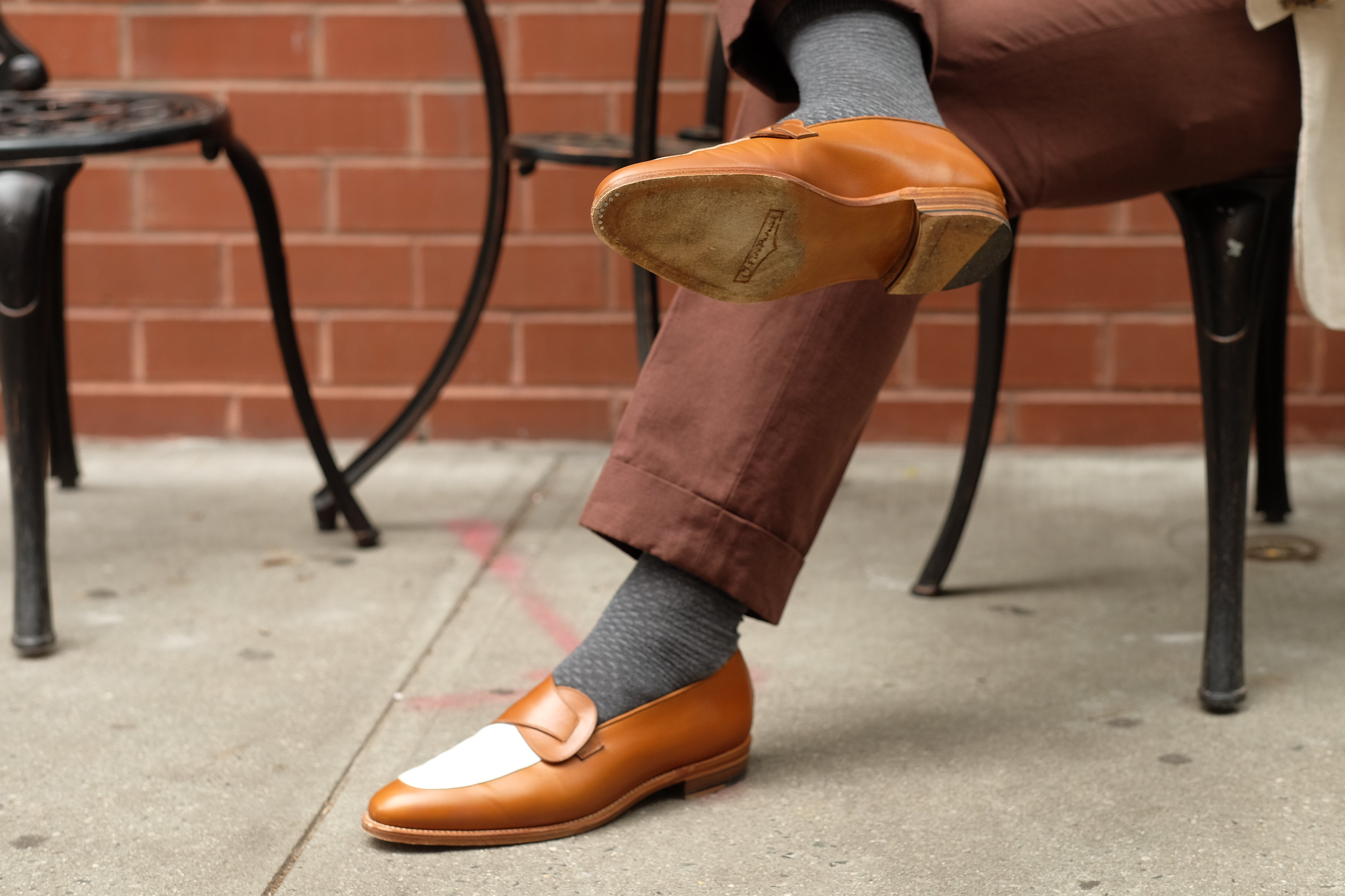 Meridian - MTO - Maple Calf / White Calf - TMG Last - Single Leather Sole-Made To Order Butterfly Loafer-J.FitzPatrick Footwear