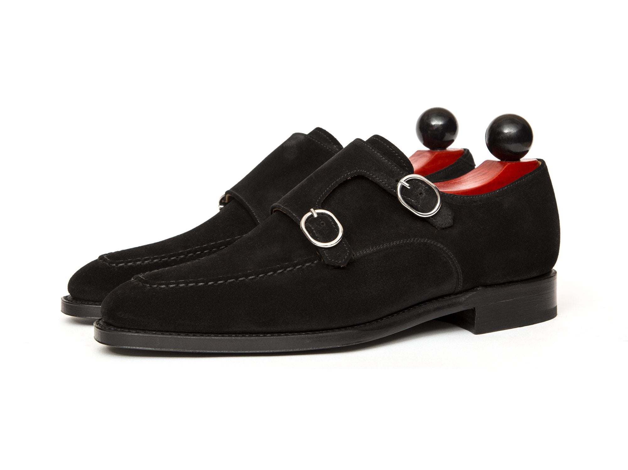 Montlake - MTO - Black Suede-Made To Order Monkstraps-J.FitzPatrick Footwear