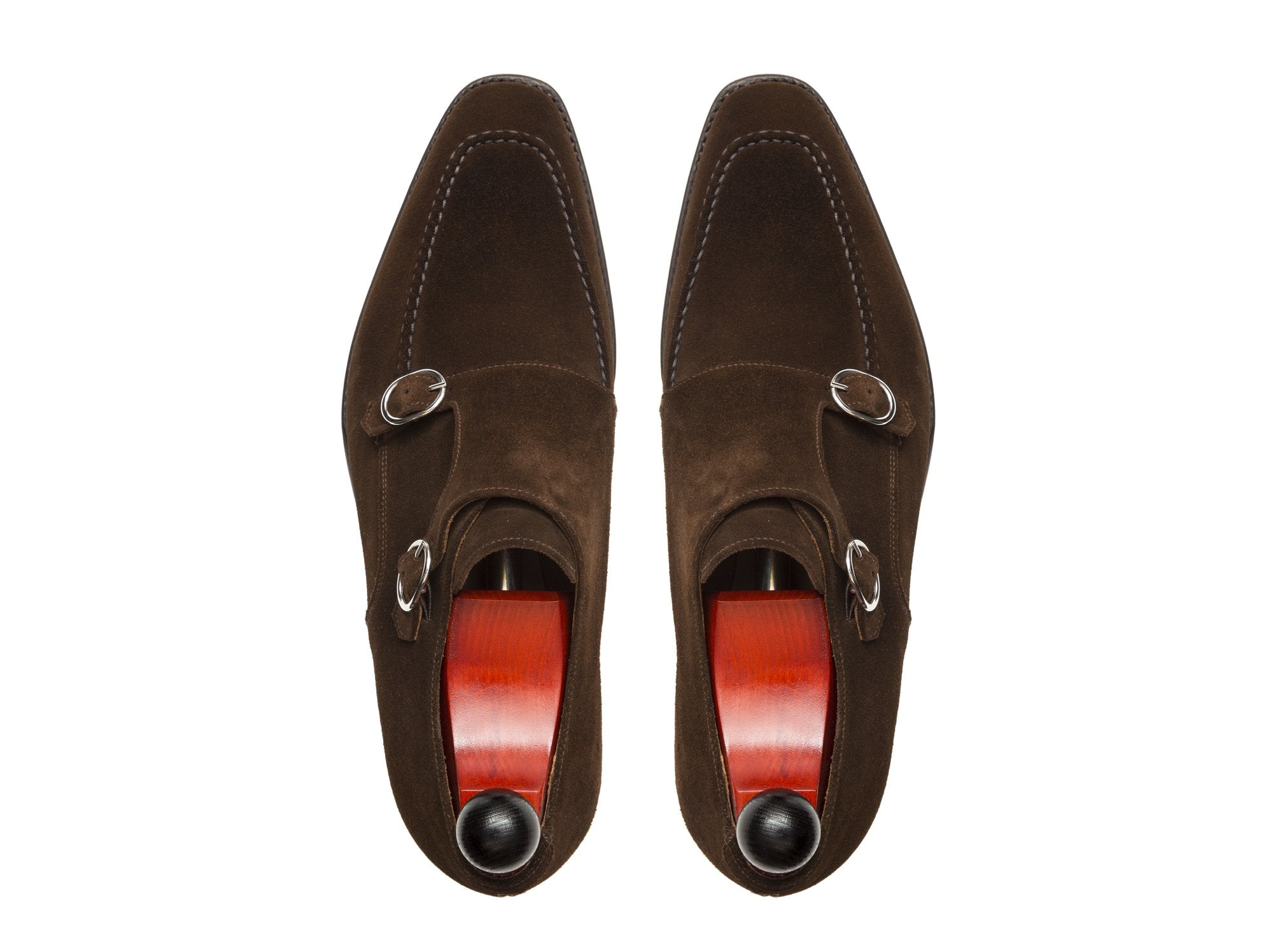 Montlake - MTO - Dark Brown Suede-Made To Order Double Monkstrap Hand Stitched-J.FitzPatrick Footwear