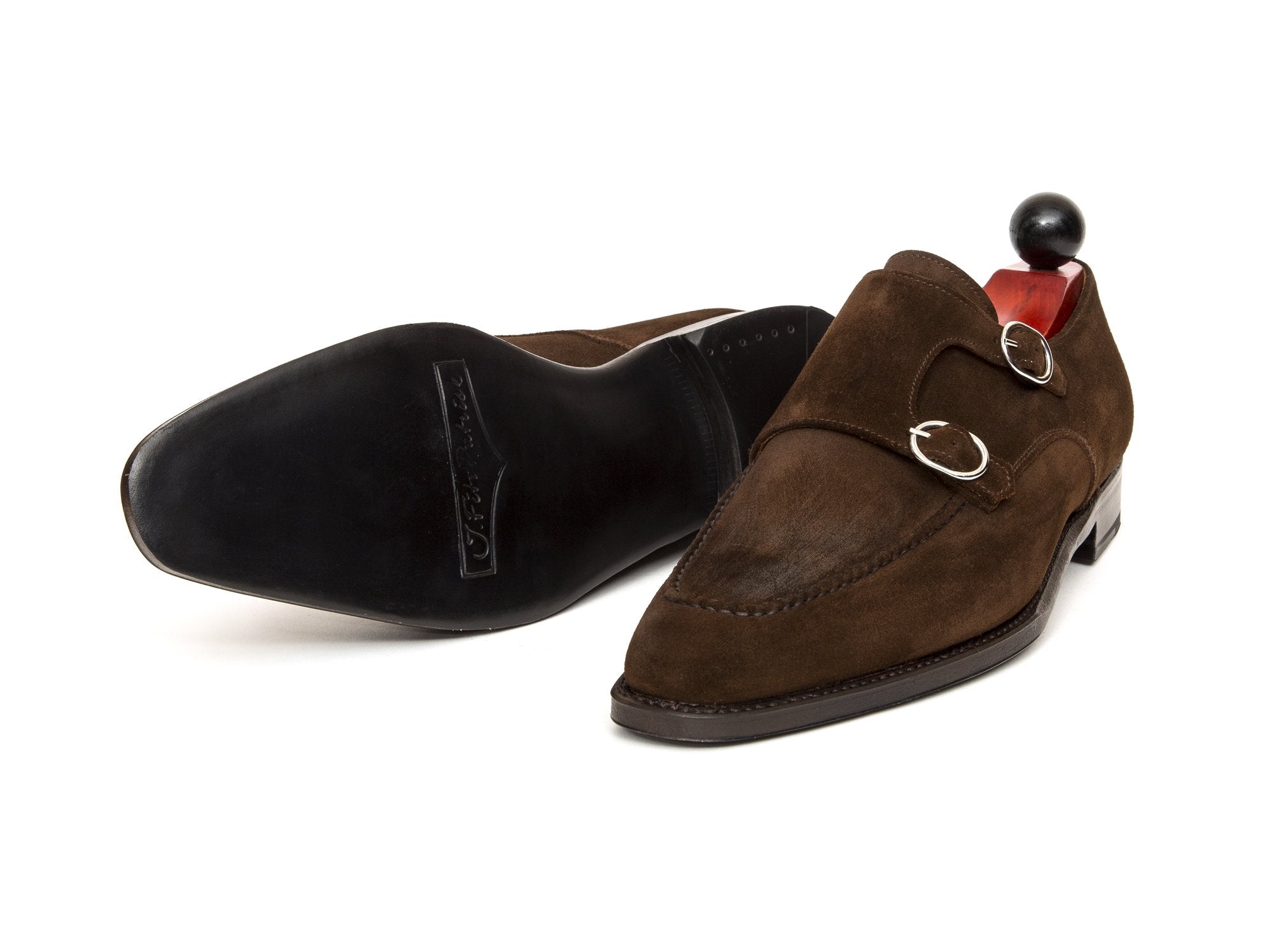 Montlake - MTO - Dark Brown Suede-Made To Order Double Monkstrap Hand Stitched-J.FitzPatrick Footwear