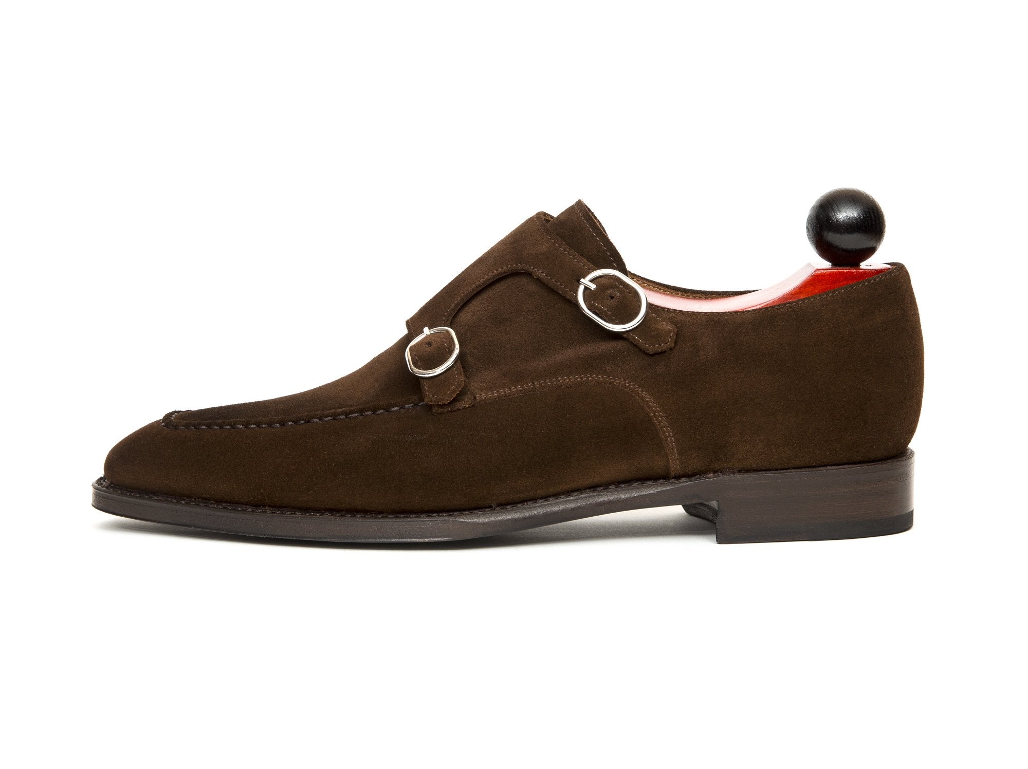 Montlake - MTO - Dark Brown Suede-Made To Order Double Monkstrap Hand Stitched-J.FitzPatrick Footwear