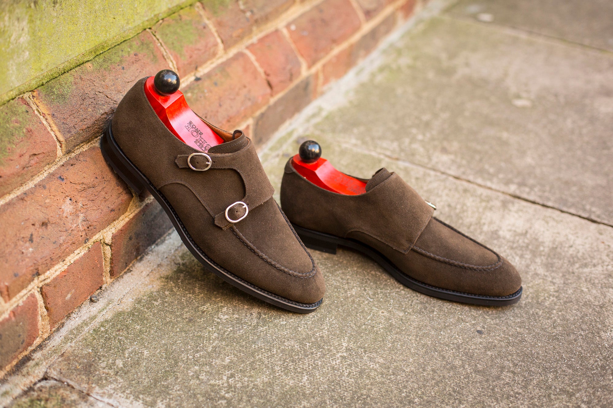 Montlake - MTO - Moss Suede-Made To Order Double Monkstrap Hand Stitched-J.FitzPatrick Footwear