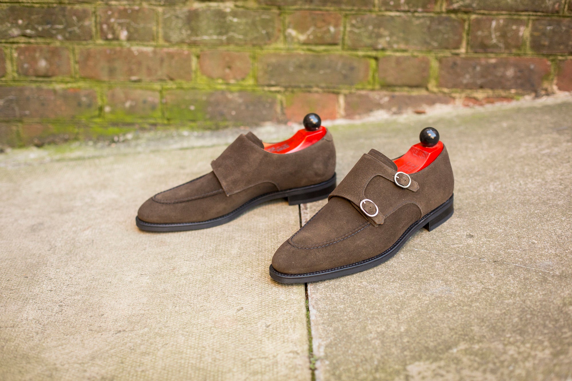 Montlake - MTO - Moss Suede-Made To Order Double Monkstrap Hand Stitched-J.FitzPatrick Footwear