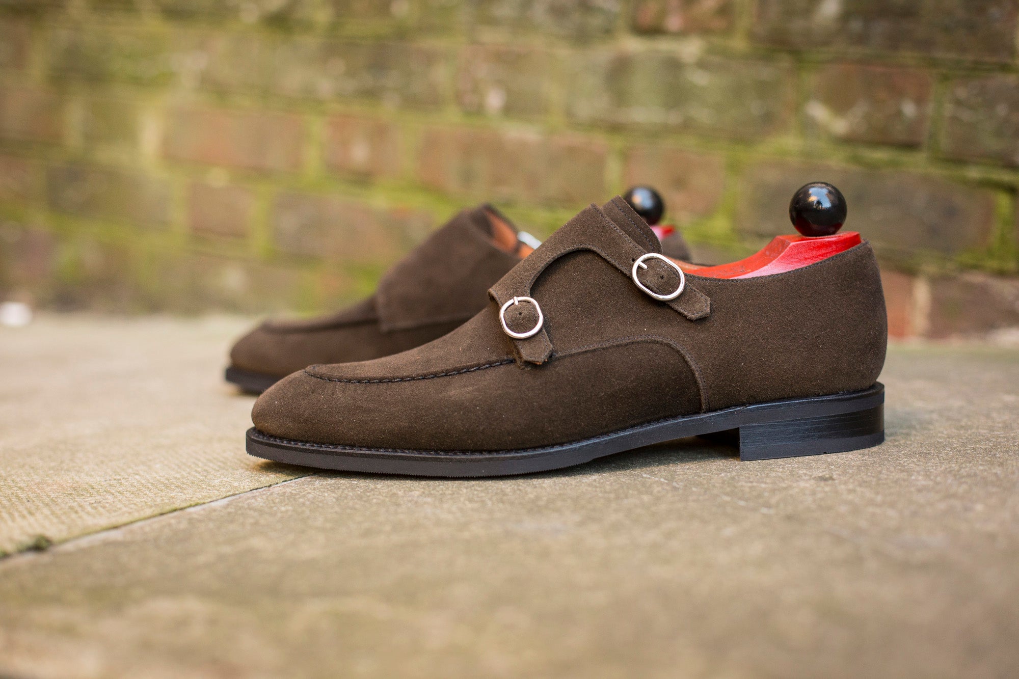 Montlake - MTO - Moss Suede-Made To Order Double Monkstrap Hand Stitched-J.FitzPatrick Footwear