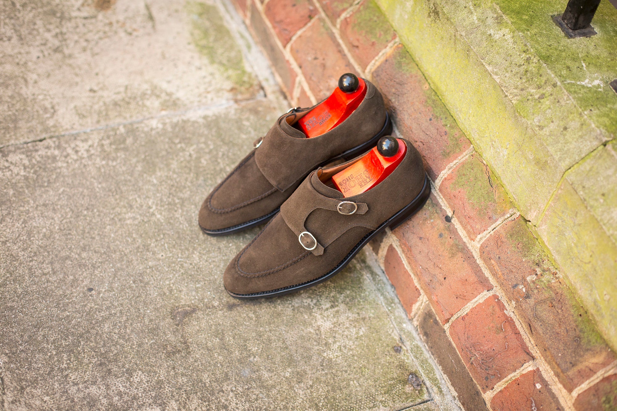 Montlake - MTO - Moss Suede-Made To Order Double Monkstrap Hand Stitched-J.FitzPatrick Footwear