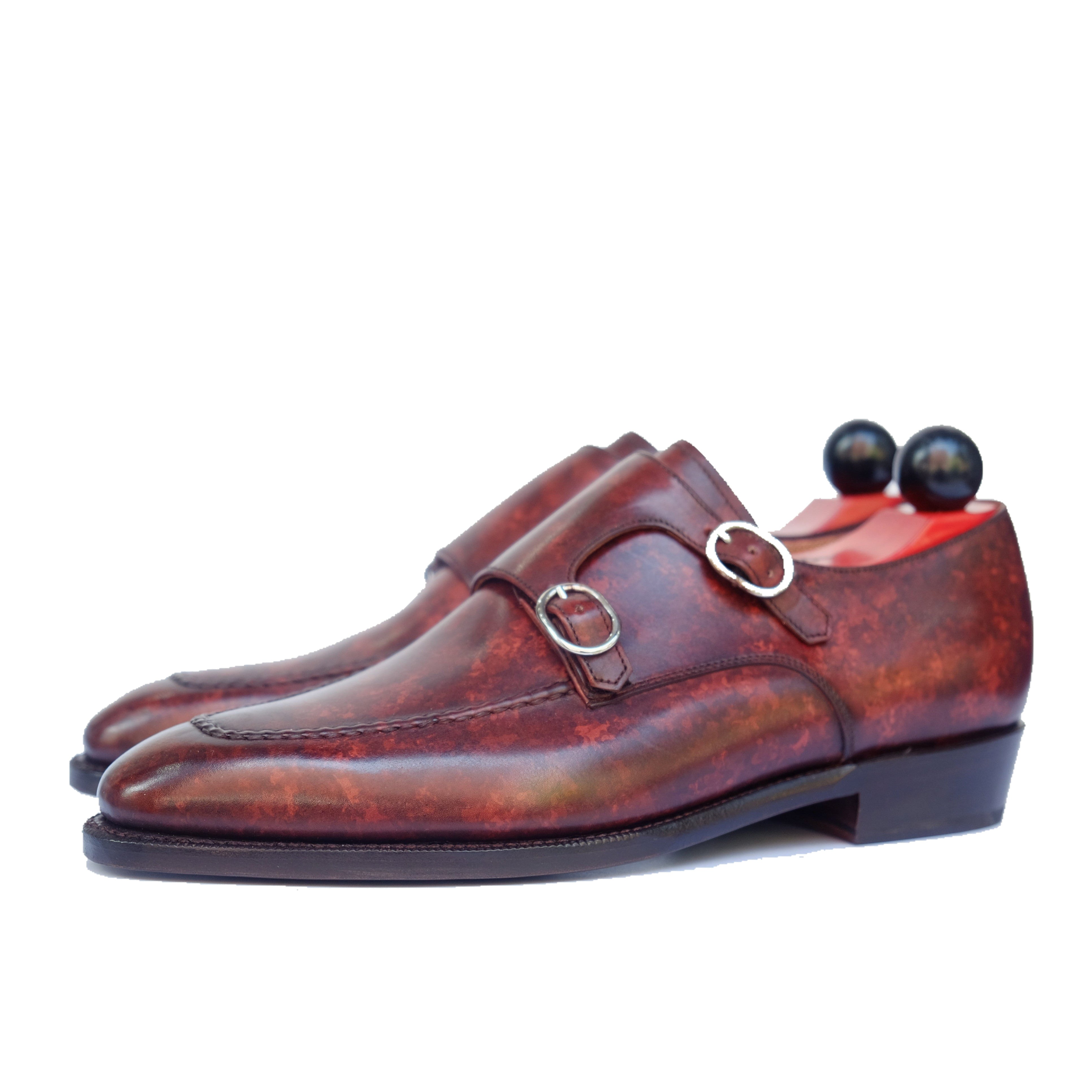 Montlake - MTO - Walnut Marble Patina-Made To Order Double Monkstrap Hand Stitched-J.FitzPatrick Footwear