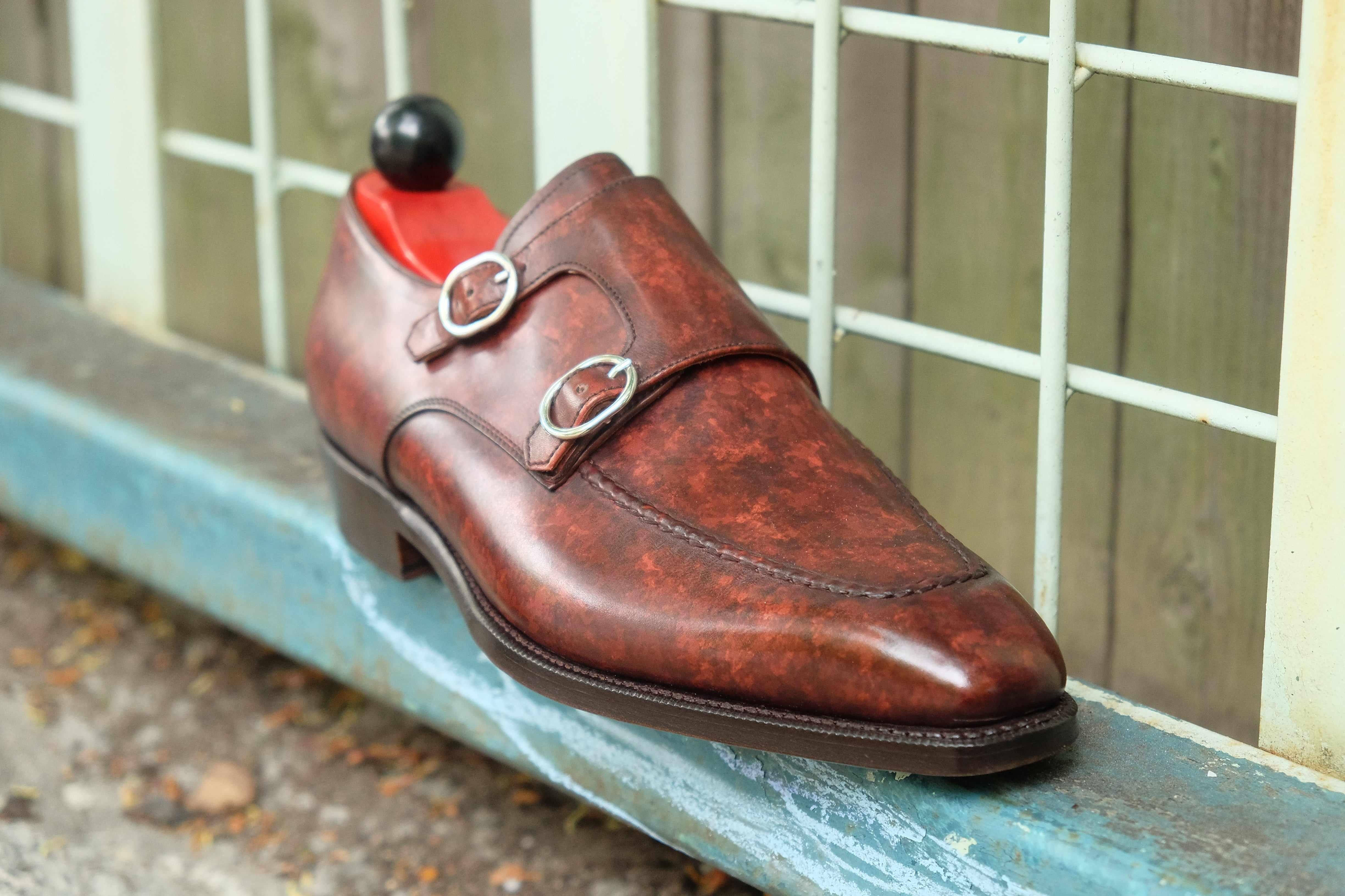 Montlake - Walnut Marble Patina-Double Monk Straps Monkstraps-J.FitzPatrick Footwear