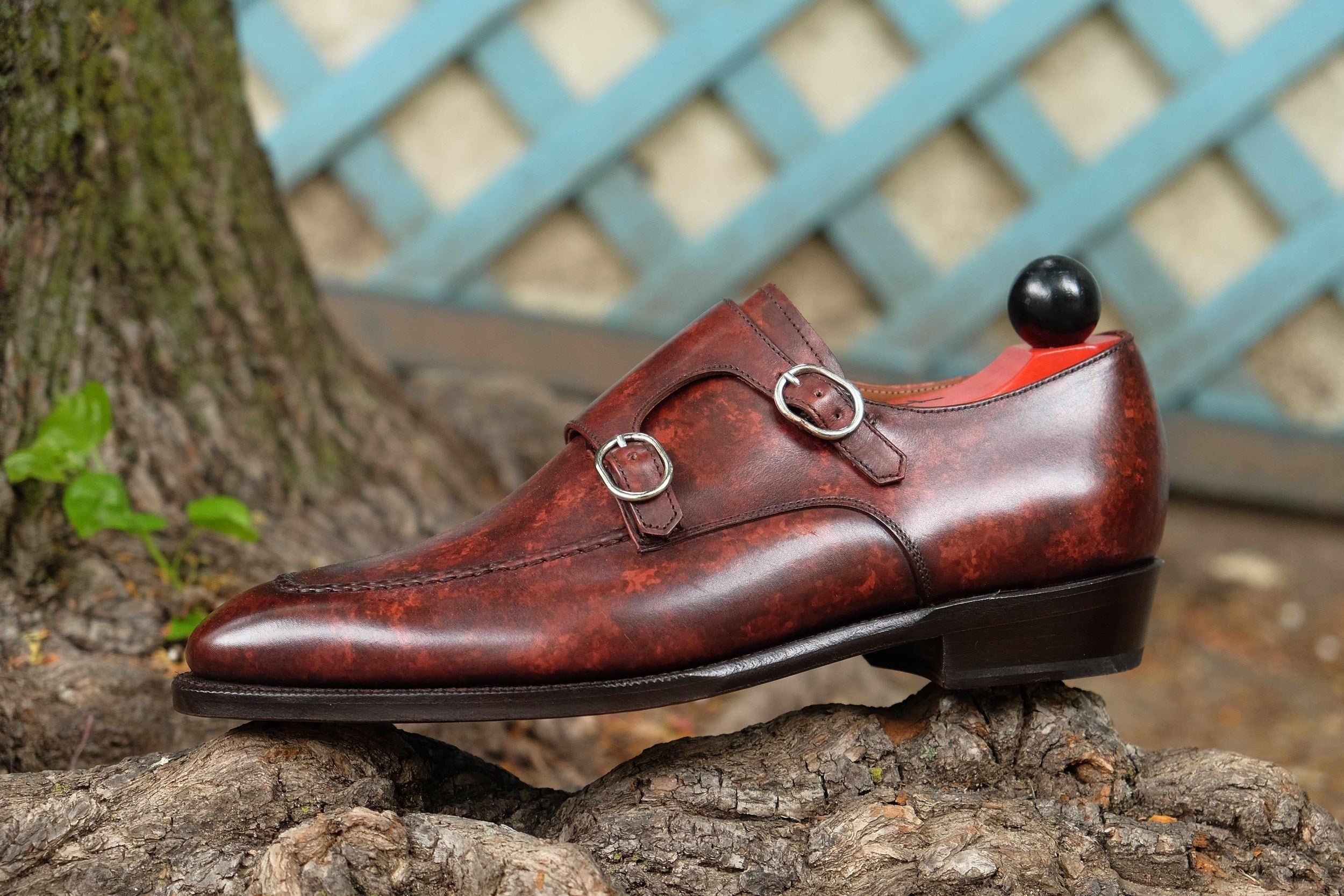 Montlake - Walnut Marble Patina-Double Monk Straps Monkstraps-J.FitzPatrick Footwear