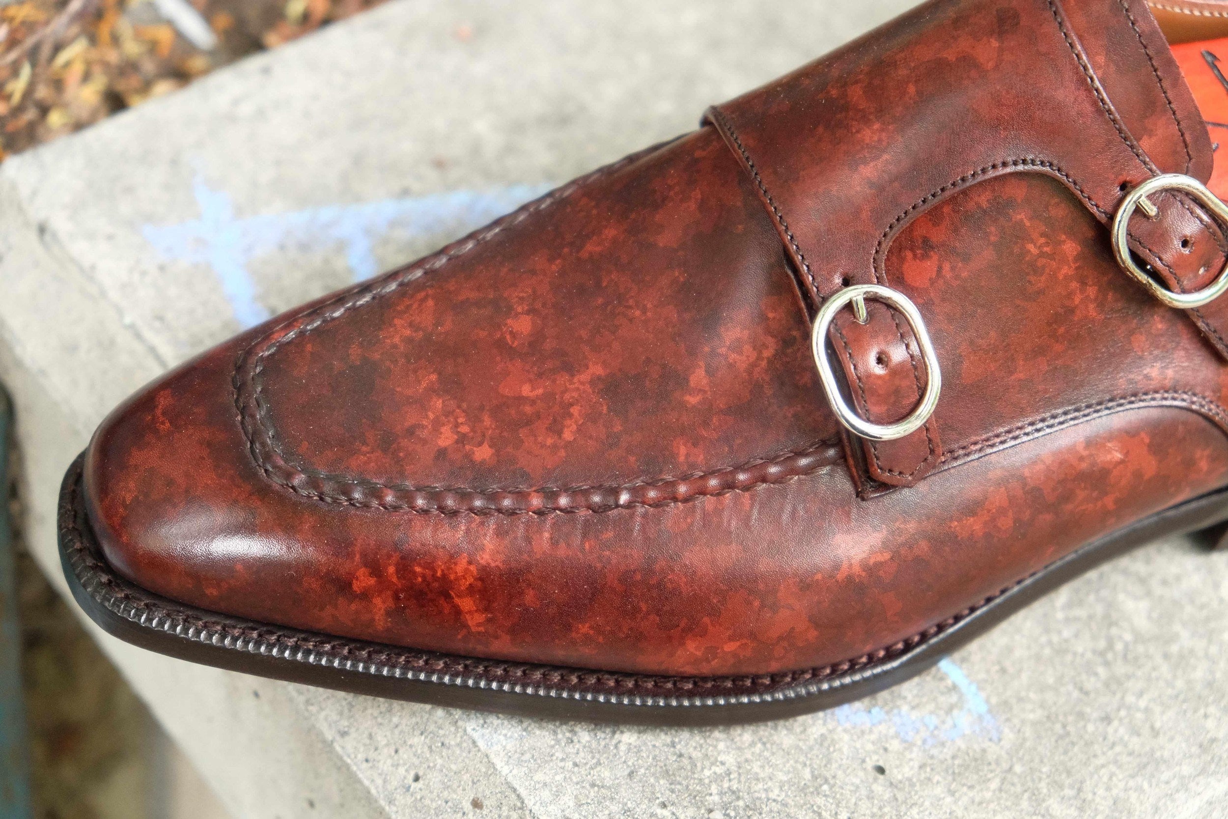 Montlake - Walnut Marble Patina-Double Monk Straps Monkstraps-J.FitzPatrick Footwear