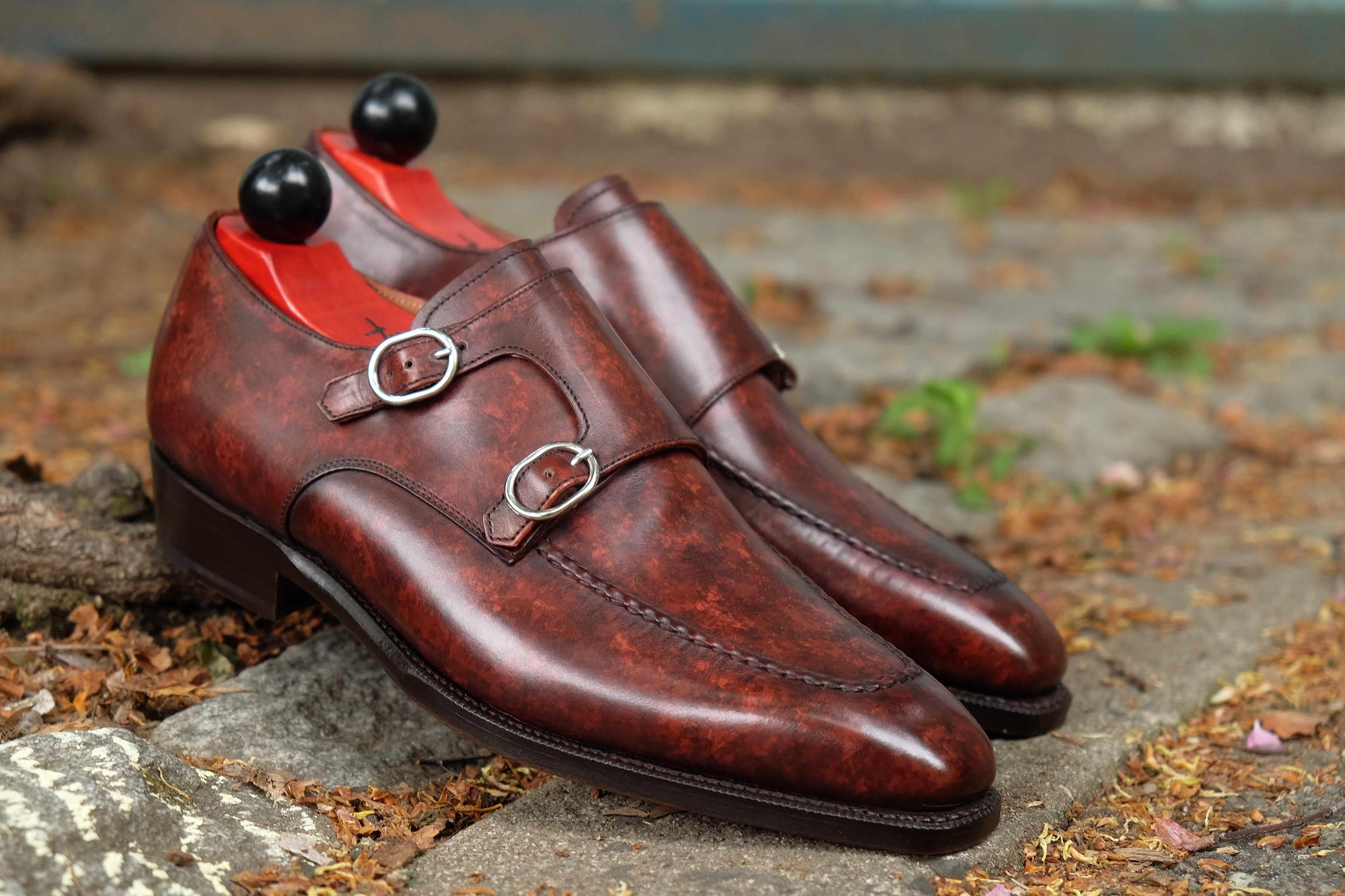 Montlake - Walnut Marble Patina-Double Monk Straps Monkstraps-J.FitzPatrick Footwear