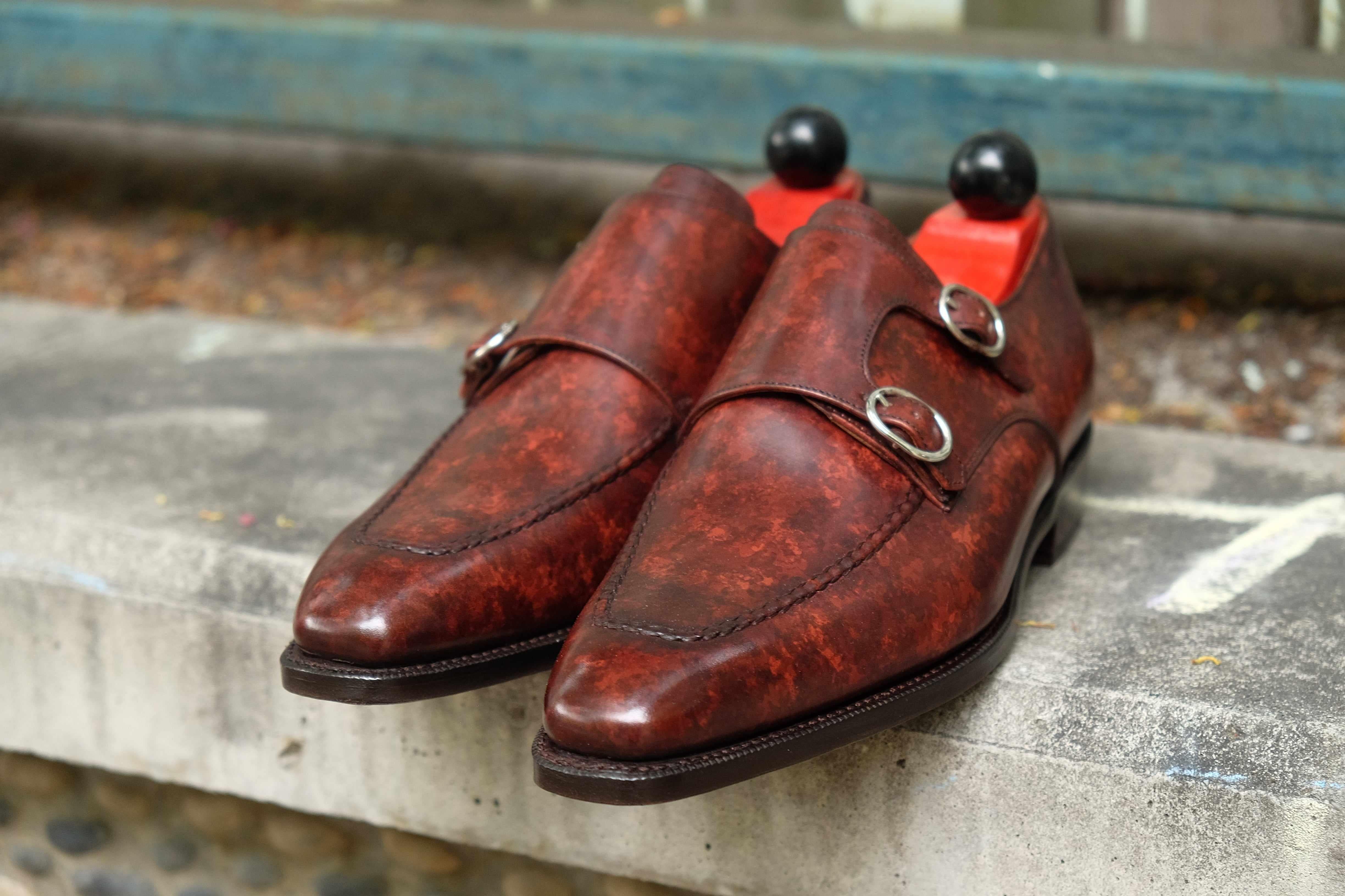 Montlake - Walnut Marble Patina-Double Monk Straps Monkstraps-J.FitzPatrick Footwear