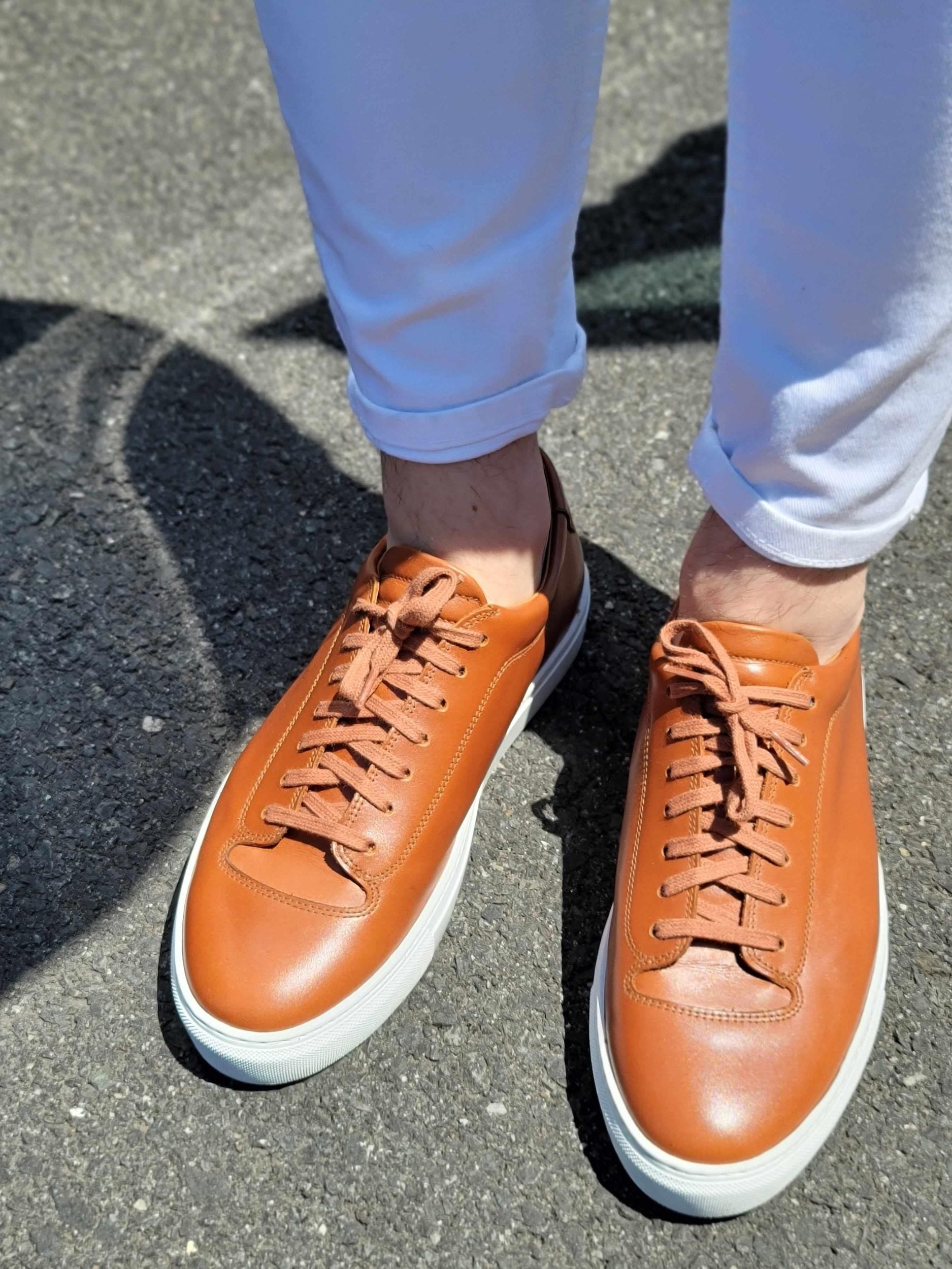 Olympia - Cedar Calf / White Sole-Plimsoll Lace Up Laceup Sneakers-J.FitzPatrick Footwear