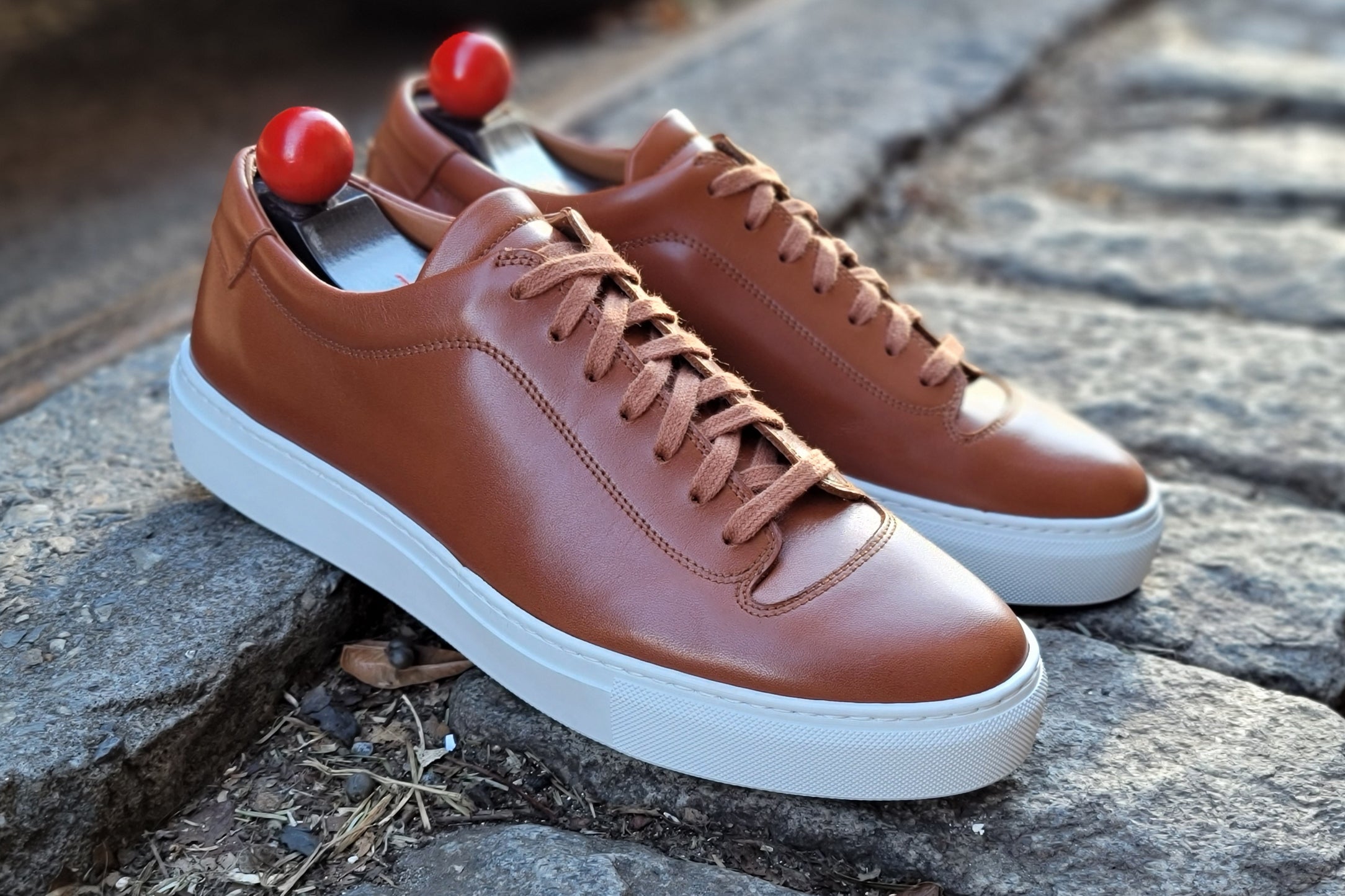 Olympia - Cedar Calf / White Sole-Plimsoll Lace Up Laceup Sneakers-J.FitzPatrick Footwear