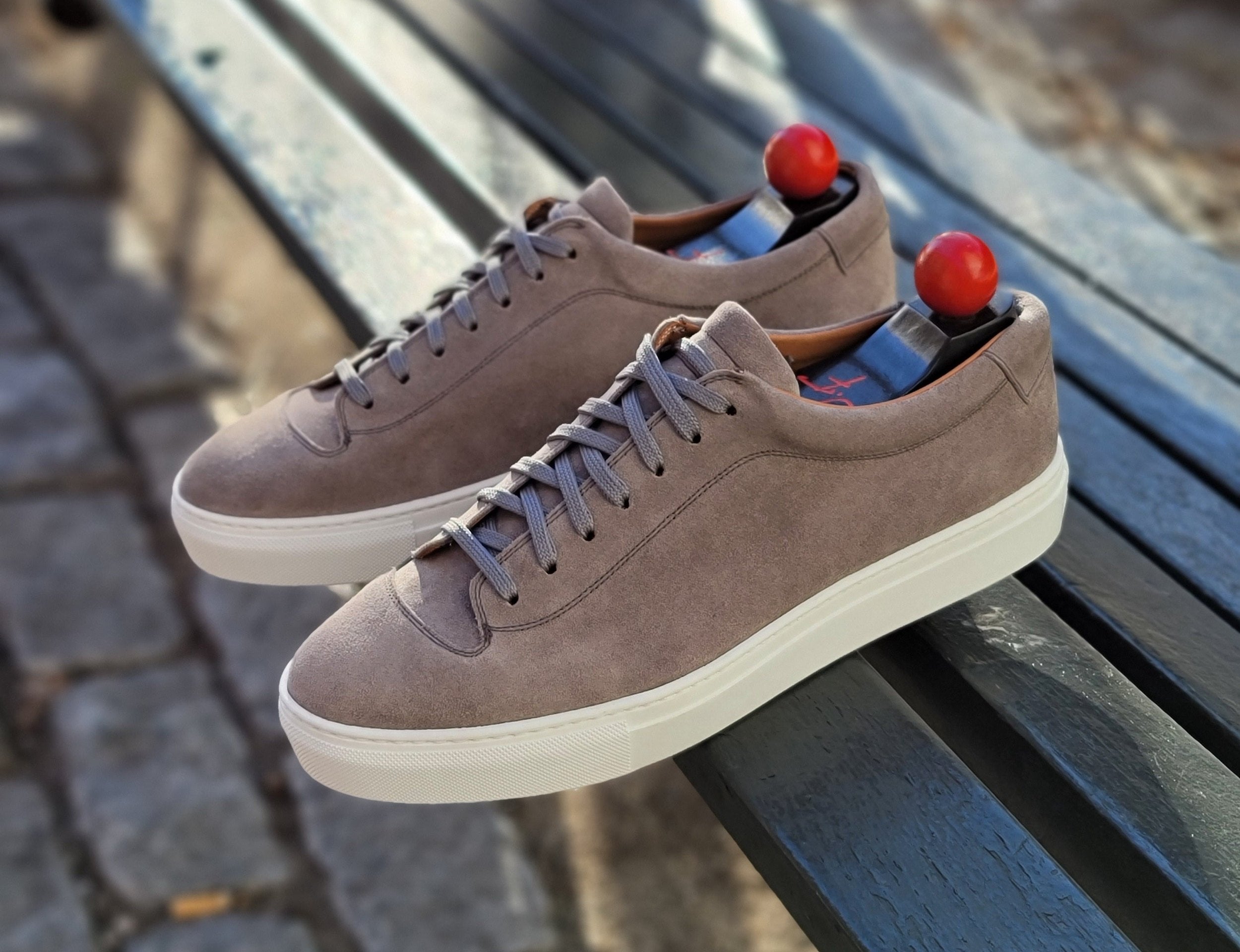 Olympia - Cloud Suede / White Sole-Plimsoll Lace Up Laceup Sneakers-J.FitzPatrick Footwear