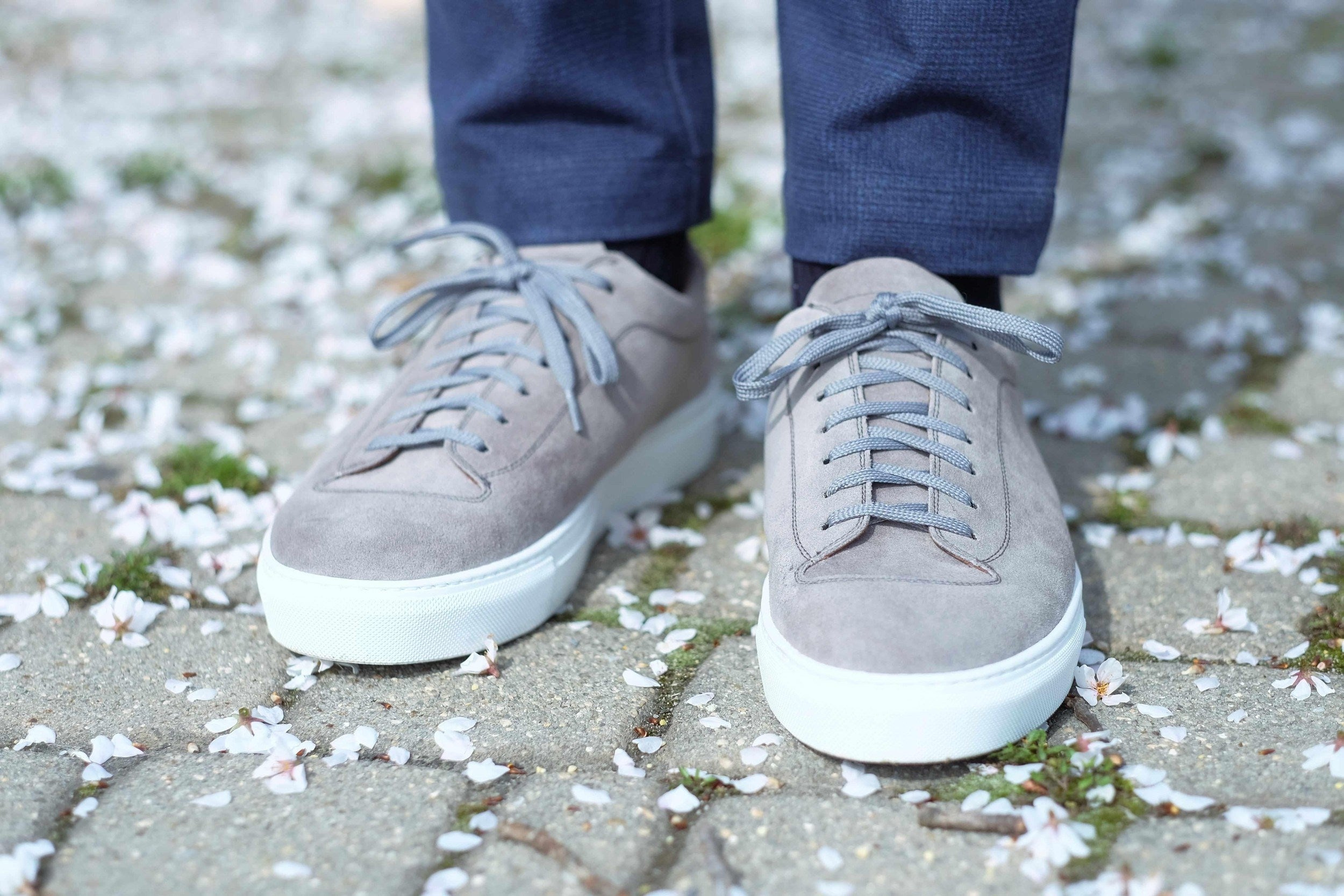 Olympia - Cloud Suede / White Sole-Plimsoll Lace Up Laceup Sneakers-J.FitzPatrick Footwear