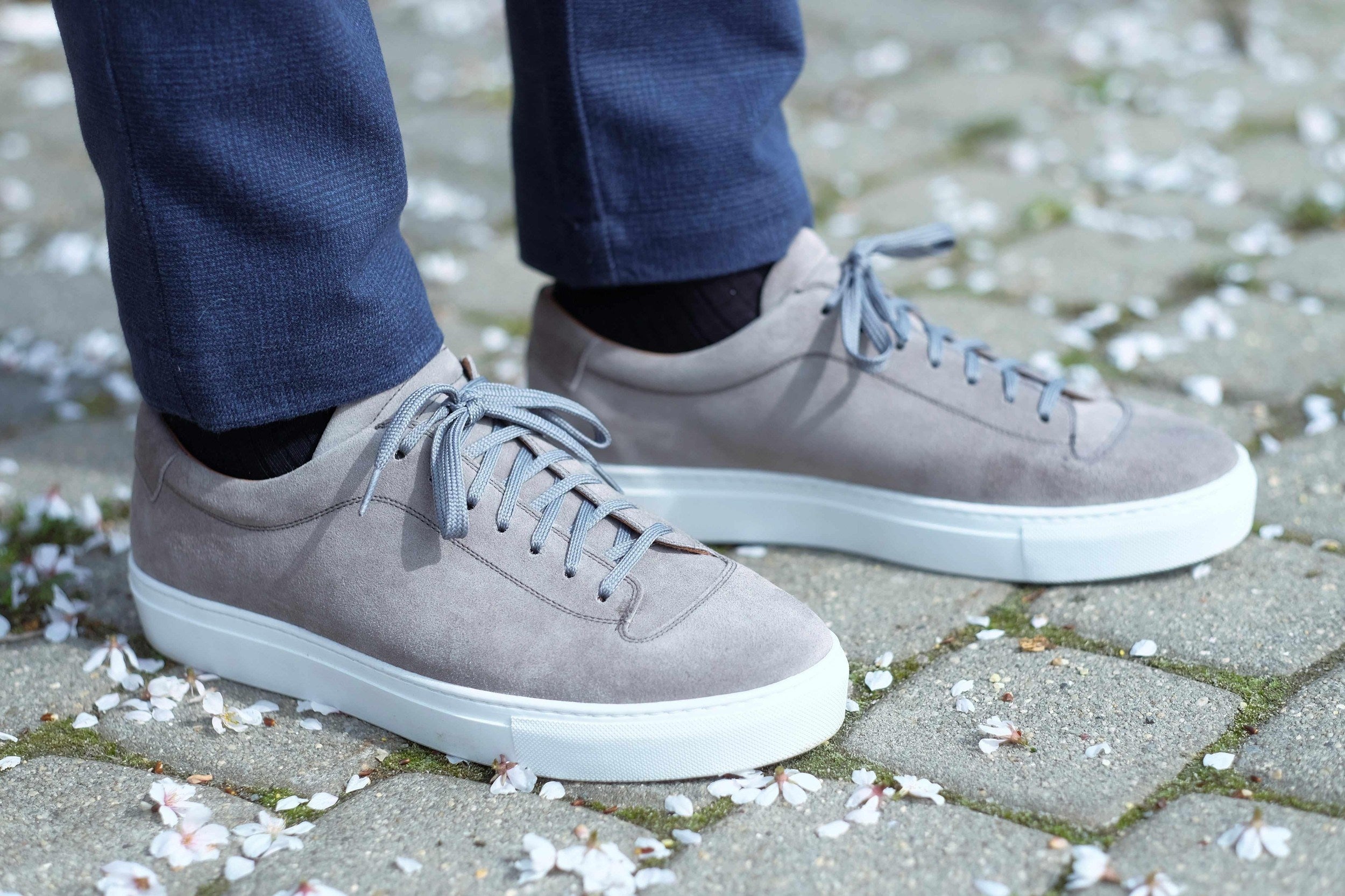 Olympia - Cloud Suede / White Sole-Plimsoll Lace Up Laceup Sneakers-J.FitzPatrick Footwear