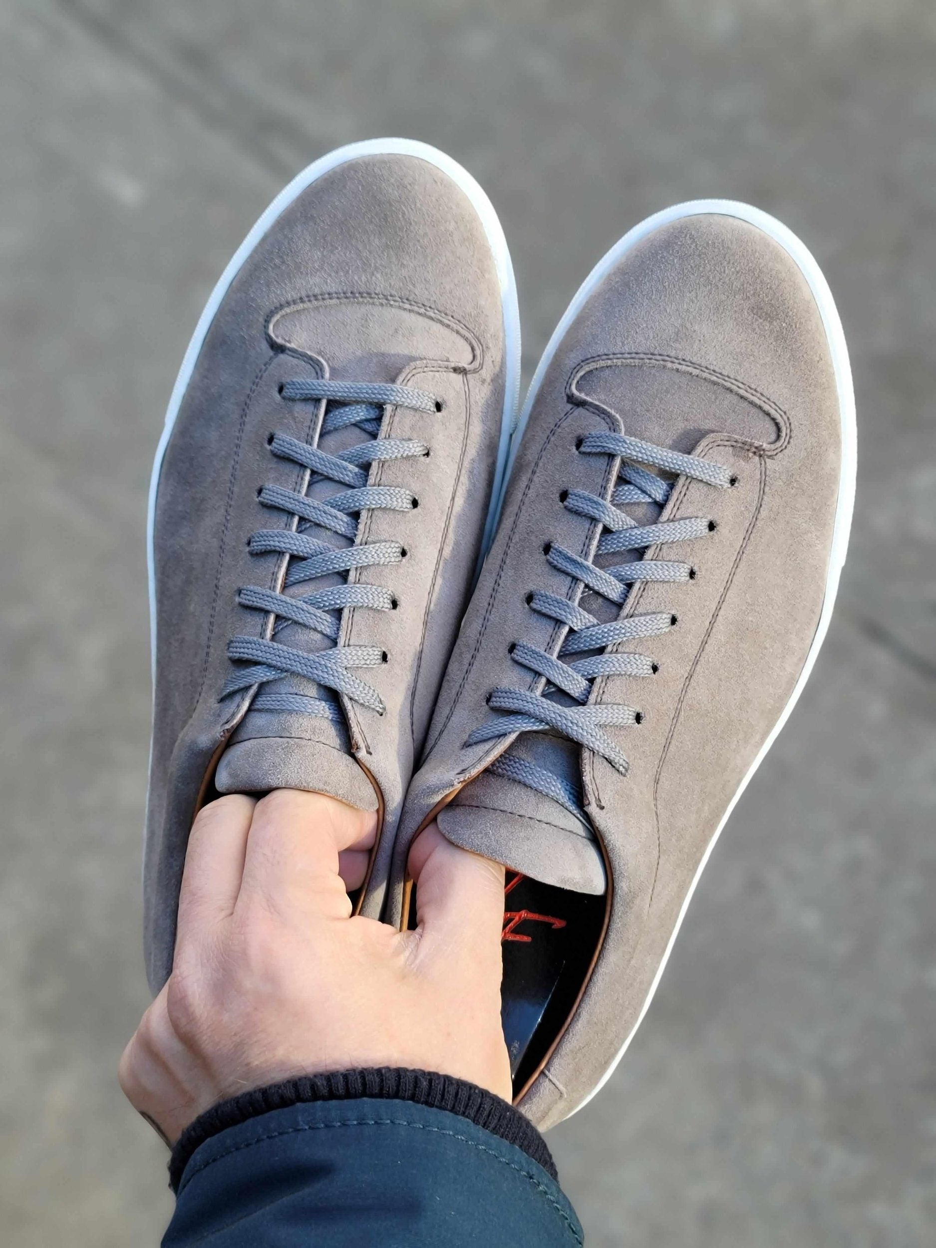 Olympia - Cloud Suede / White Sole-Plimsoll Lace Up Laceup Sneakers-J.FitzPatrick Footwear