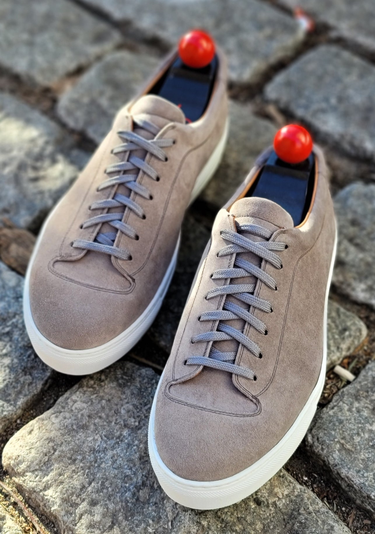 Olympia - Cloud Suede / White Sole-Plimsoll Lace Up Laceup Sneakers-J.FitzPatrick Footwear