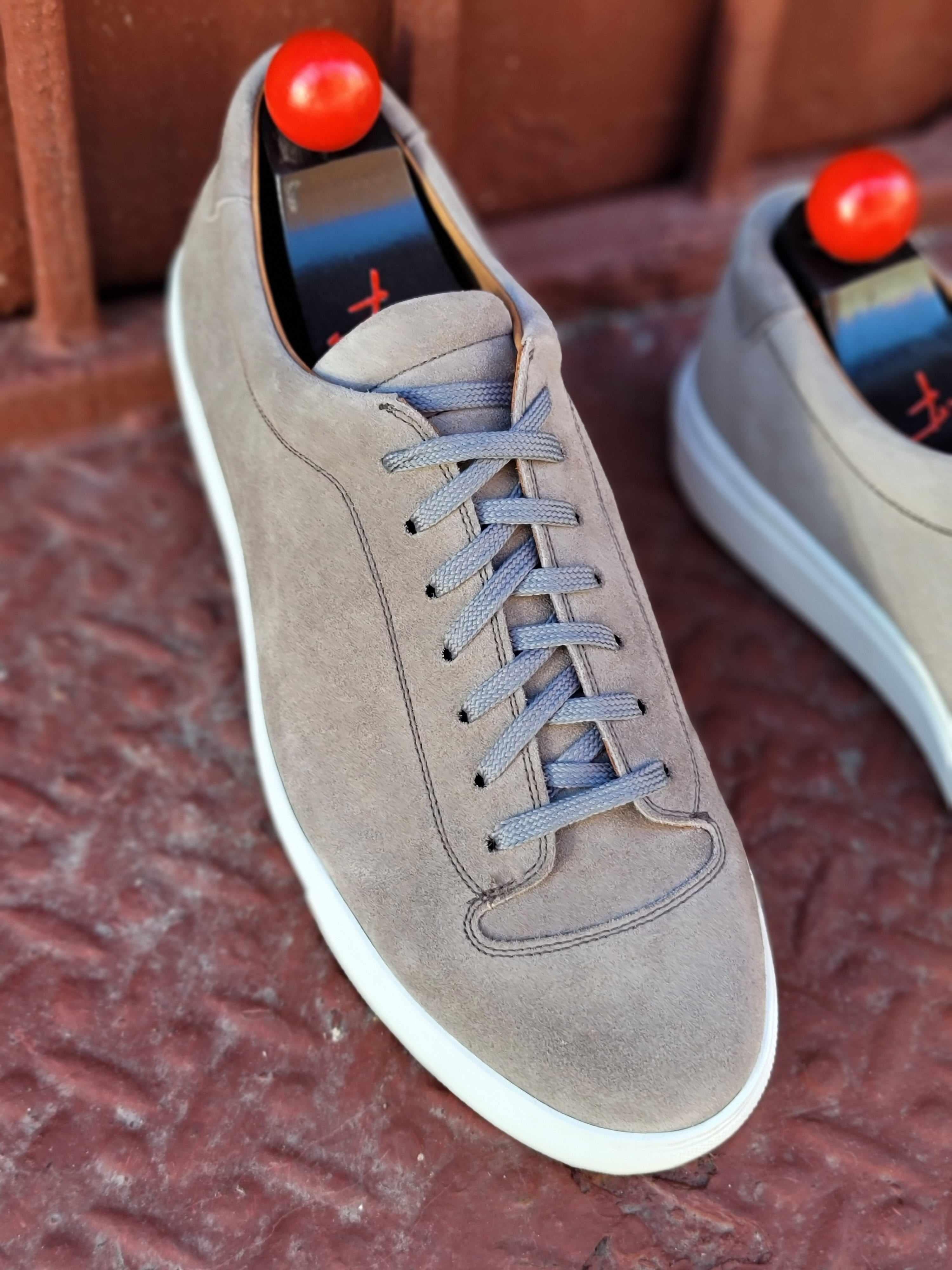 Olympia - Cloud Suede / White Sole-Plimsoll Lace Up Laceup Sneakers-J.FitzPatrick Footwear