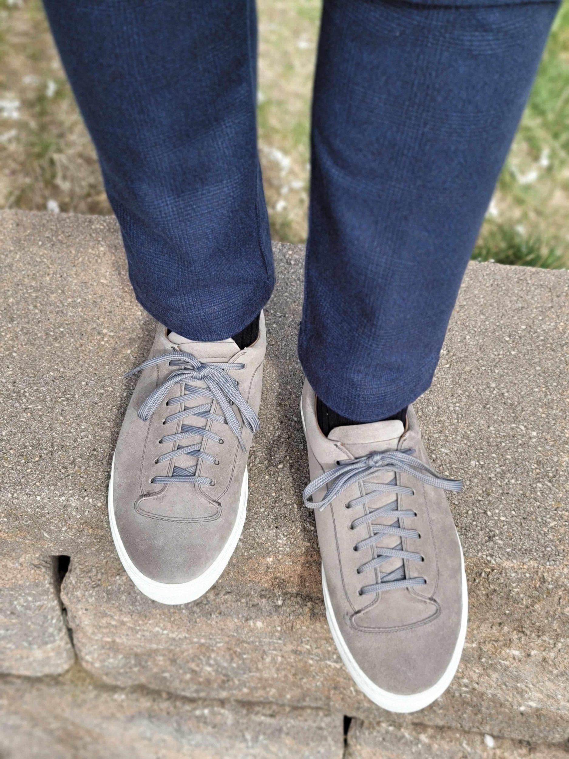 Olympia - Cloud Suede / White Sole-Plimsoll Lace Up Laceup Sneakers-J.FitzPatrick Footwear