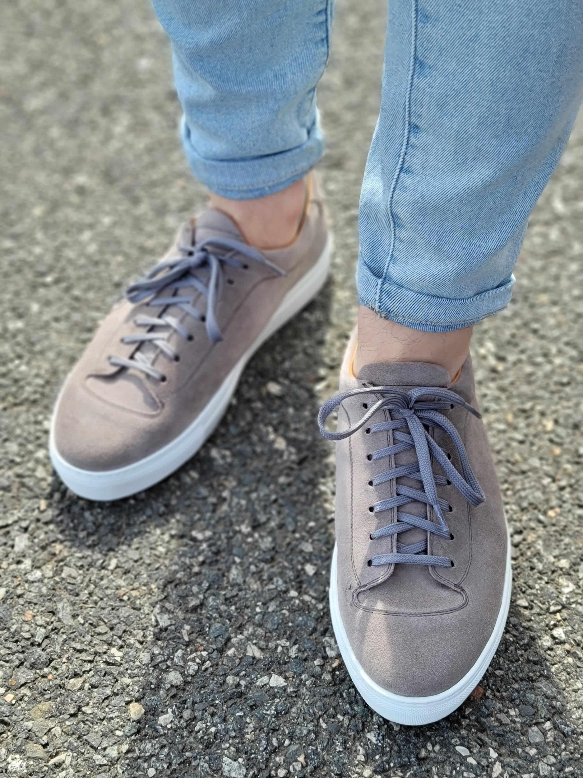 Olympia - Cloud Suede / White Sole-Plimsoll Lace Up Laceup Sneakers-J.FitzPatrick Footwear