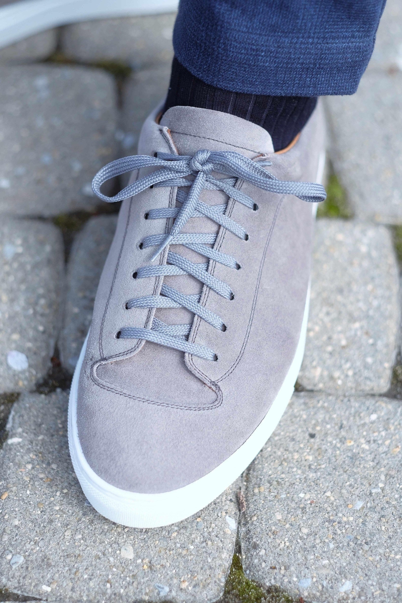 Olympia - Cloud Suede / White Sole-Plimsoll Lace Up Laceup Sneakers-J.FitzPatrick Footwear