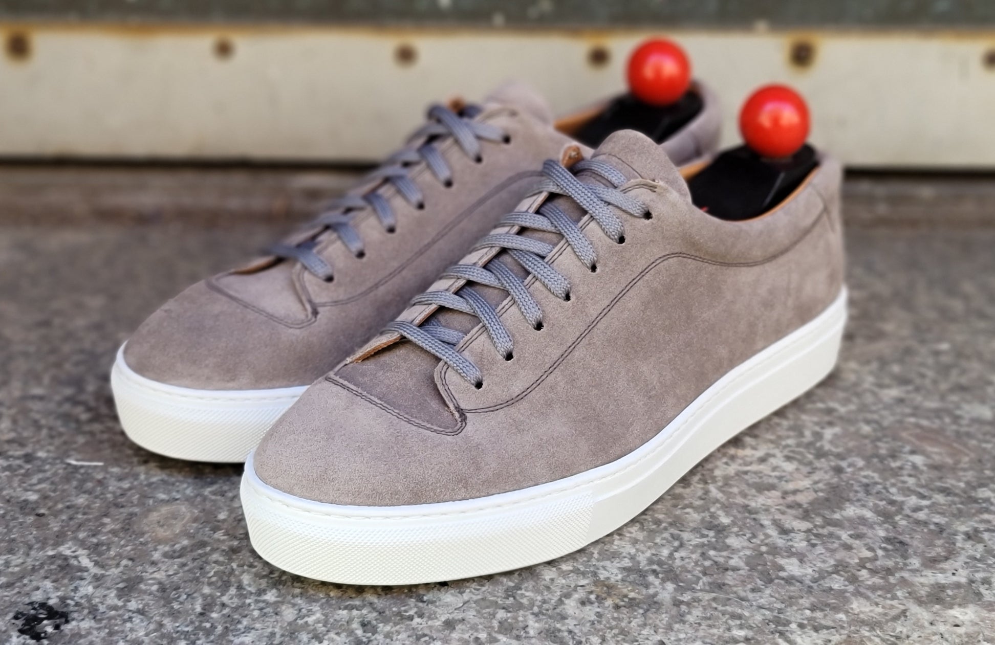Olympia - Cloud Suede / White Sole-Plimsoll Lace Up Laceup Sneakers-J.FitzPatrick Footwear