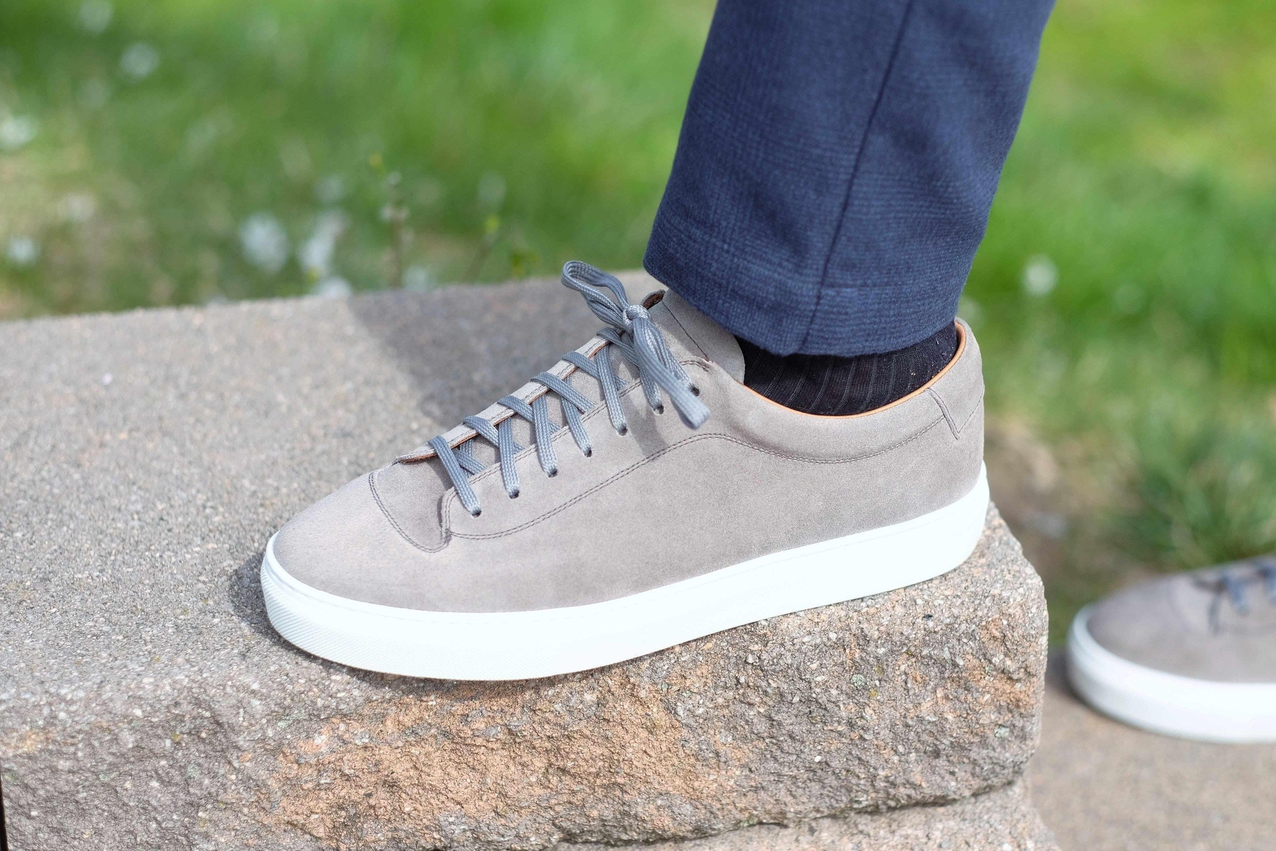 Olympia - Cloud Suede / White Sole-Plimsoll Lace Up Laceup Sneakers-J.FitzPatrick Footwear