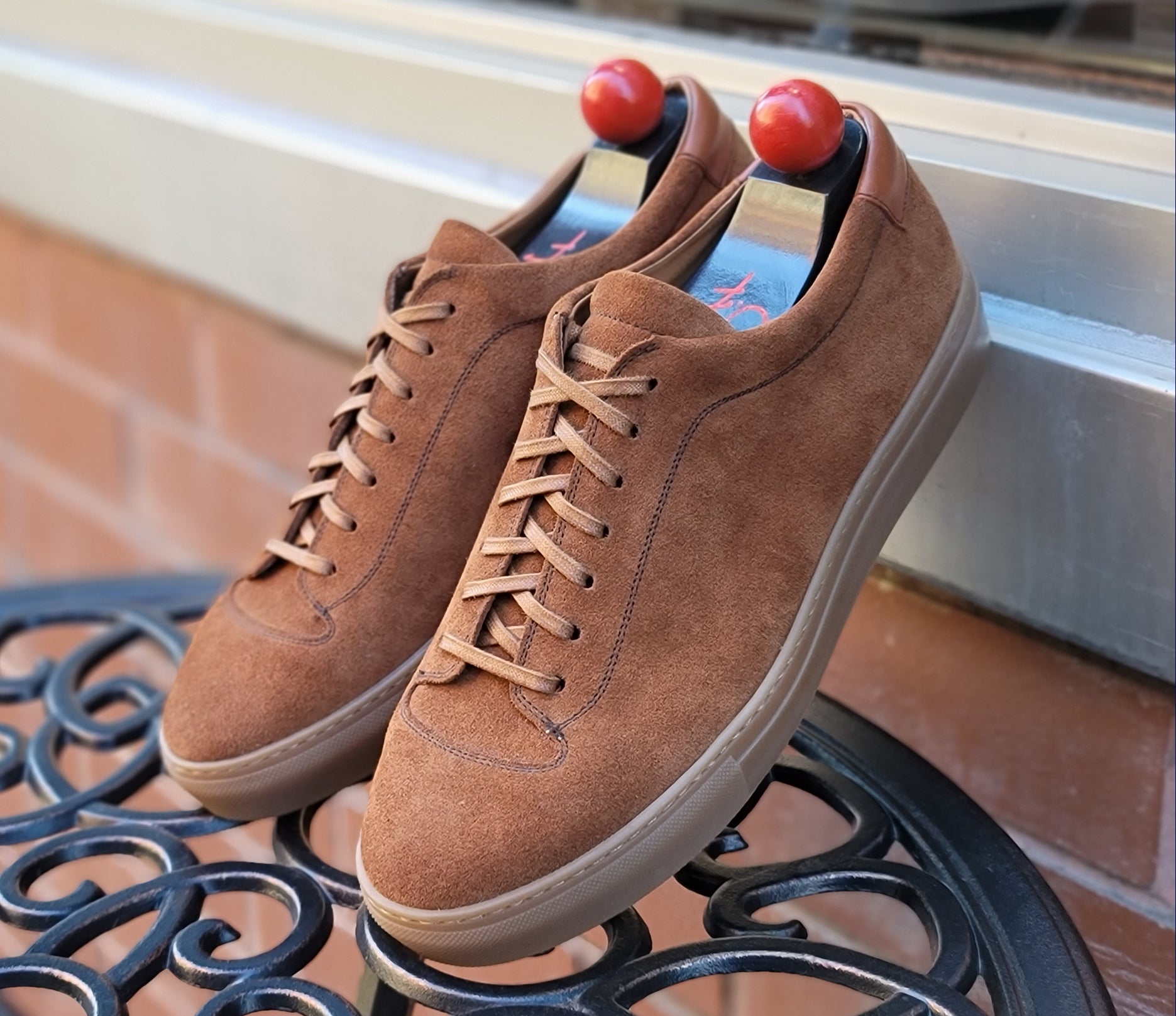 Olympia - Cumin Suede / Gum Sole-Plimsoll Lace Up Laceup Sneakers-J.FitzPatrick Footwear
