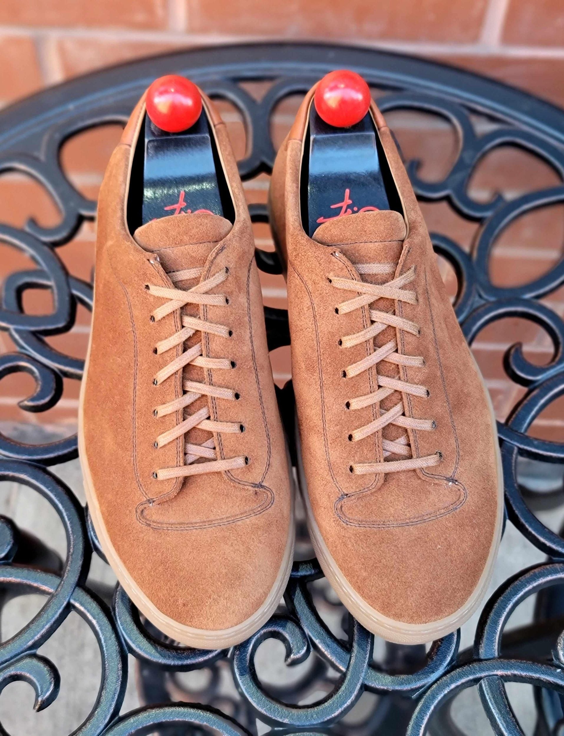 Olympia - Cumin Suede / Gum Sole-Plimsoll Lace Up Laceup Sneakers-J.FitzPatrick Footwear