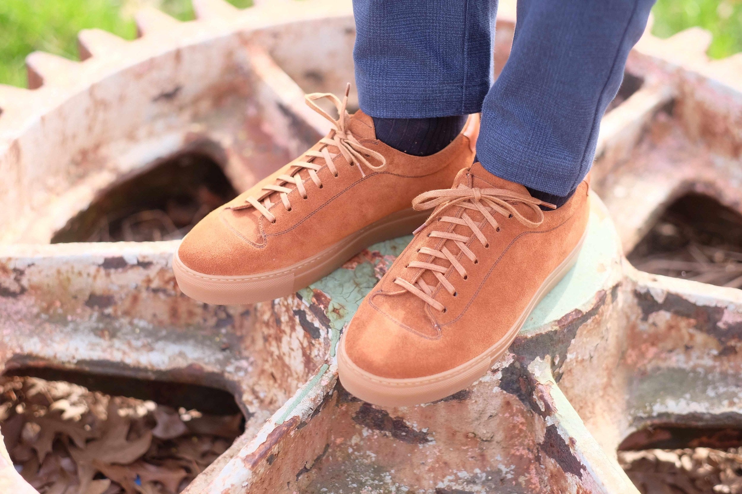Olympia - Cumin Suede / Gum Sole-Plimsoll Lace Up Laceup Sneakers-J.FitzPatrick Footwear