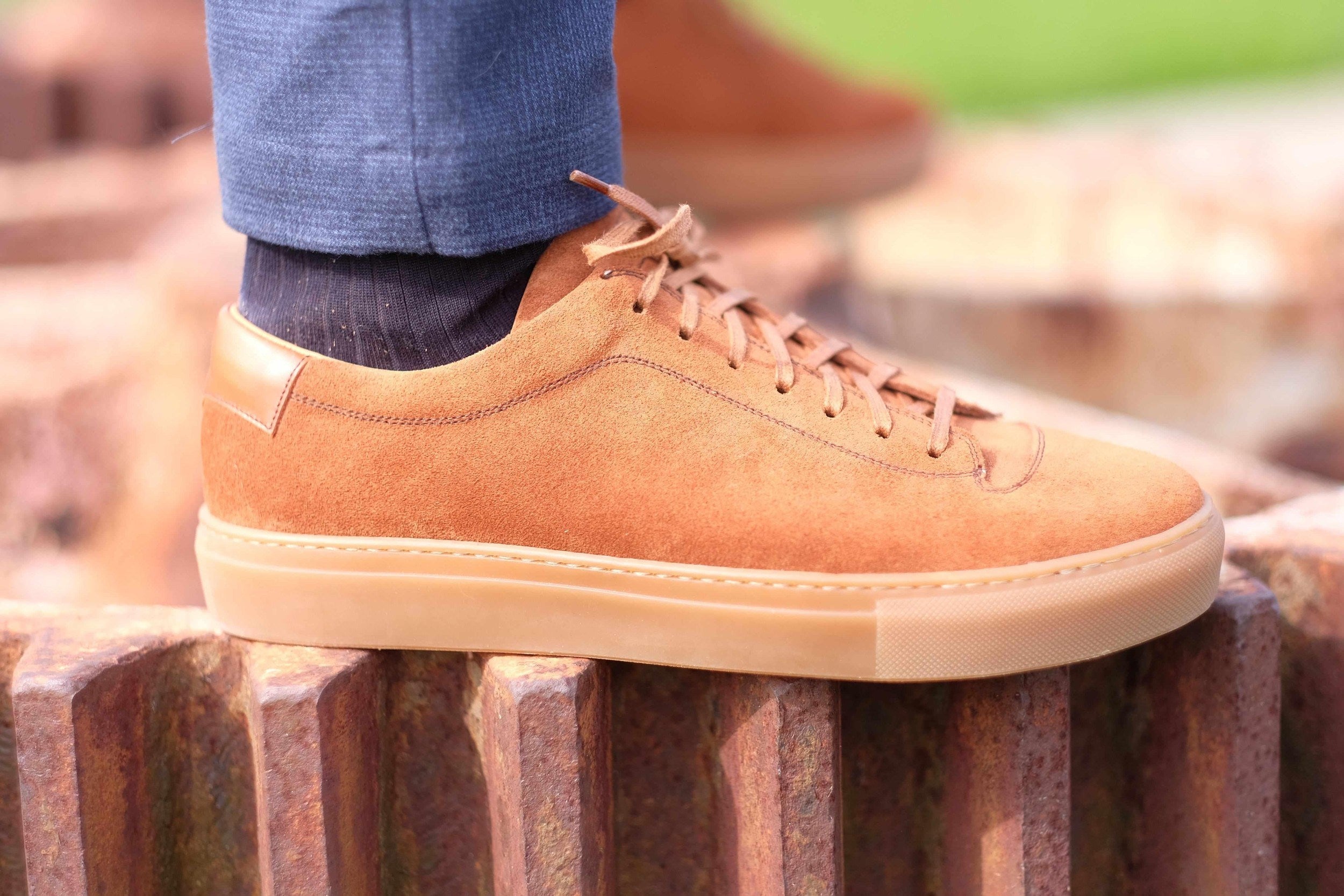 Olympia - Cumin Suede / Gum Sole-Plimsoll Lace Up Laceup Sneakers-J.FitzPatrick Footwear