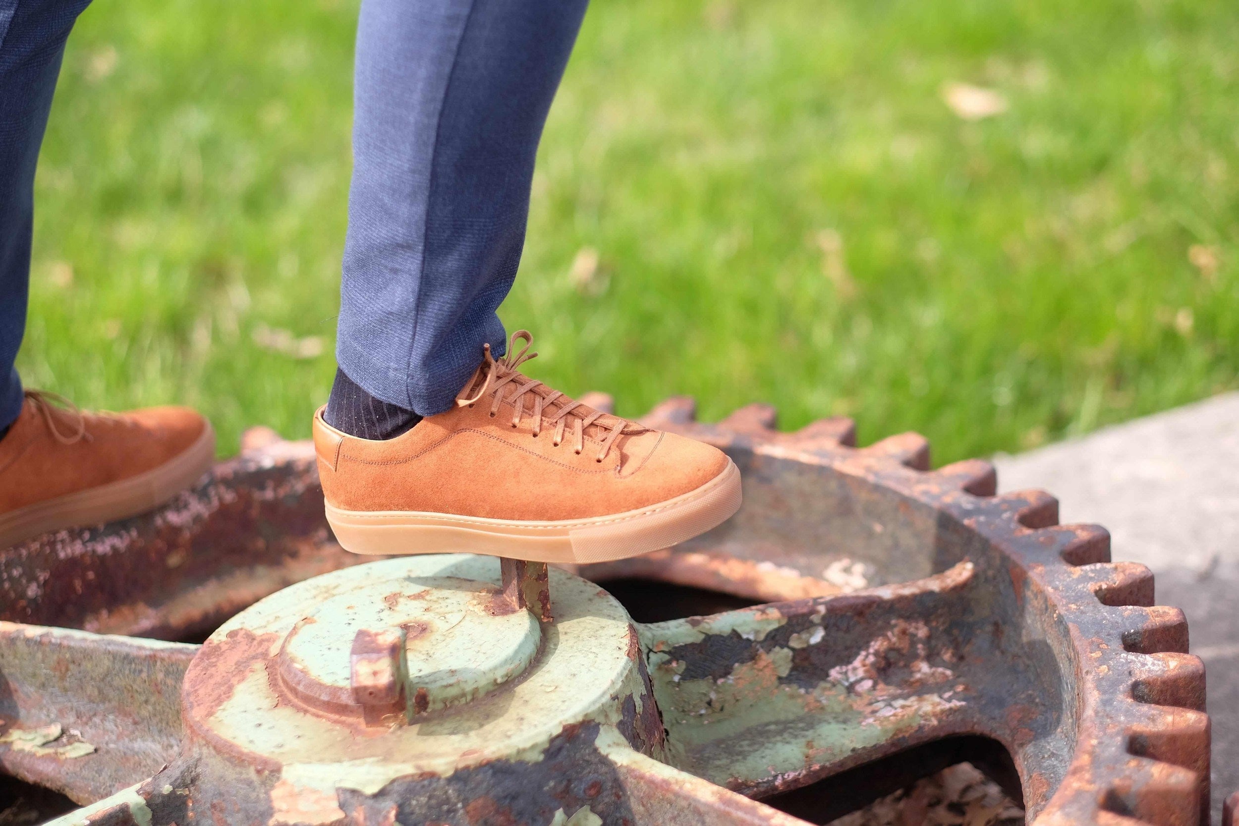 Olympia - Cumin Suede / Gum Sole-Plimsoll Lace Up Laceup Sneakers-J.FitzPatrick Footwear