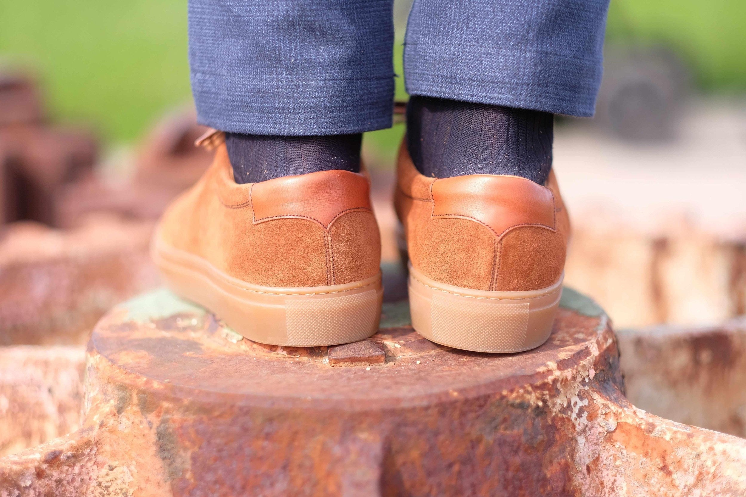 Olympia - Cumin Suede / Gum Sole-Plimsoll Lace Up Laceup Sneakers-J.FitzPatrick Footwear